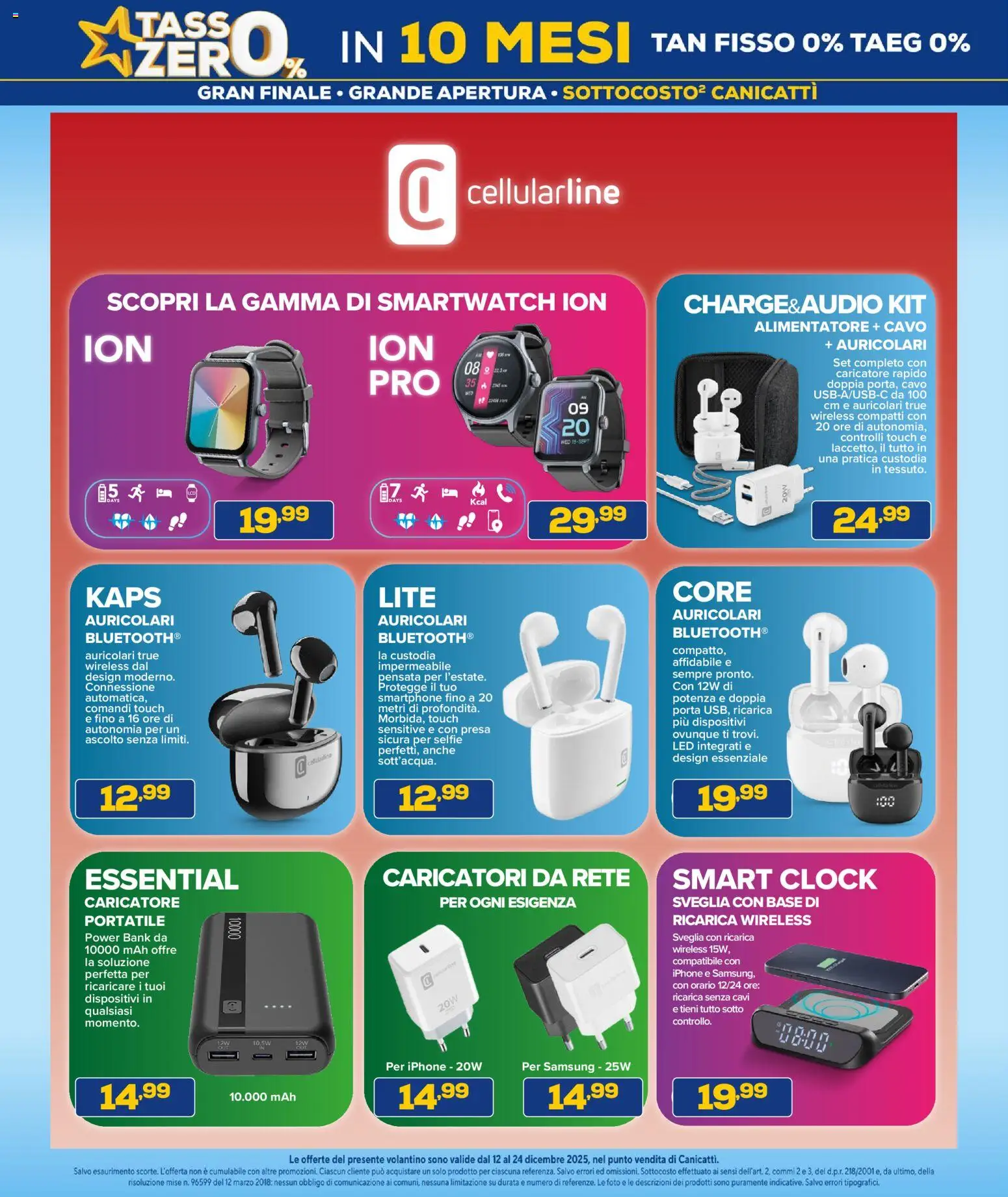 Volantino Euronics del 12.12.2025 | Pagina: 5 | Prodotti: Power bank, Smartphone, Sveglia, Presa