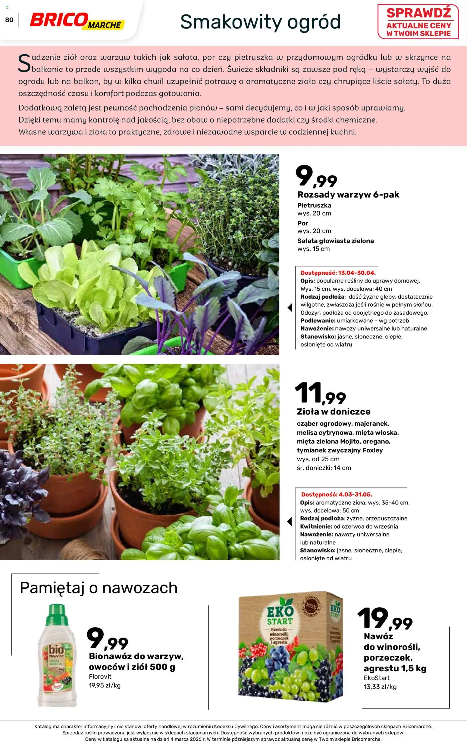 Brico Marché gazetka - Wiosna od 04.03.2026 | Strona: 80 | Produkty: Pietruszka, Por, Rosliny, Warzywa
