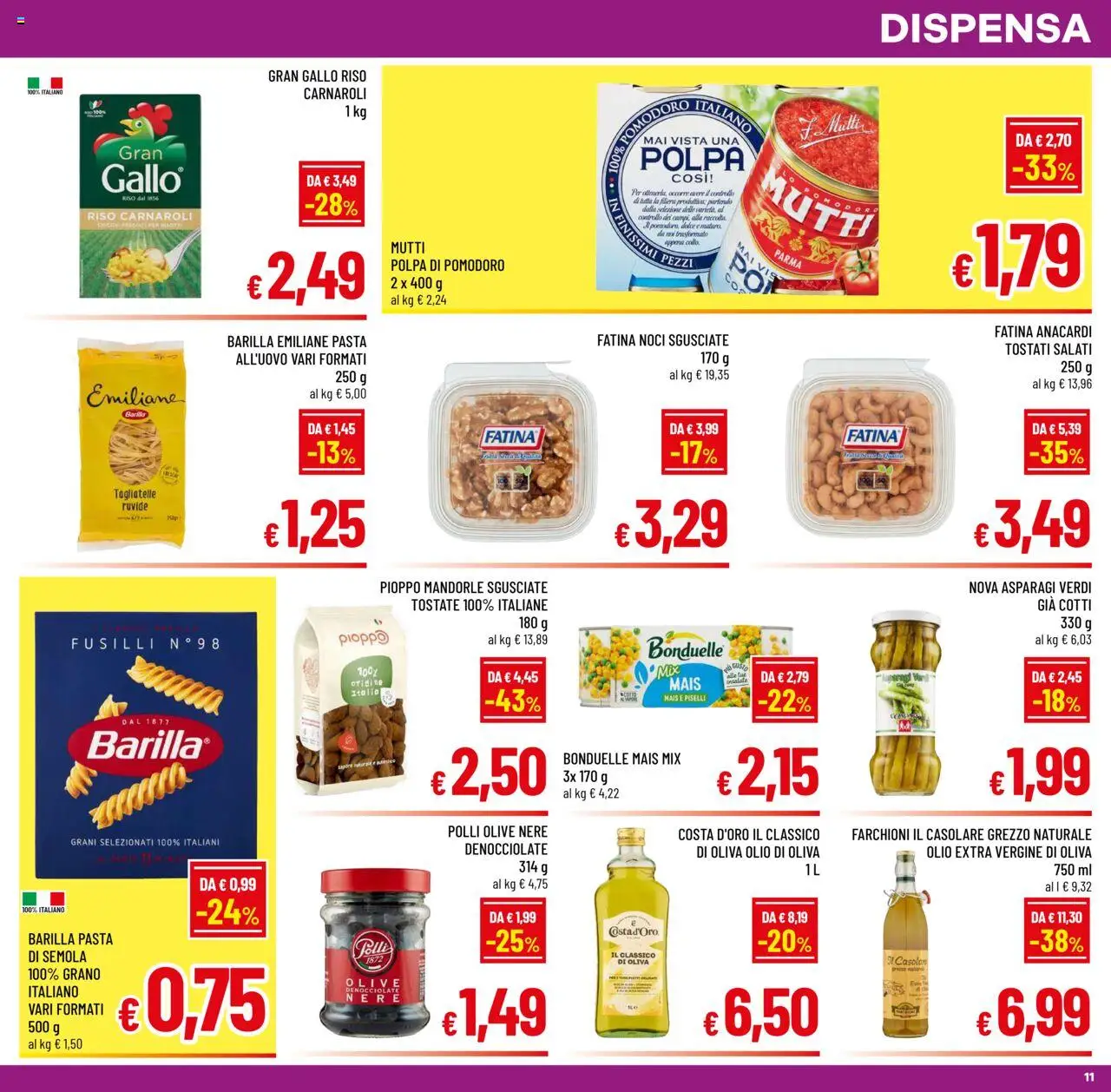 Volantino A&O del 20.08.2025 | Pagina: 11 | Prodotti: Olio, Olive, Anacardi, Mais