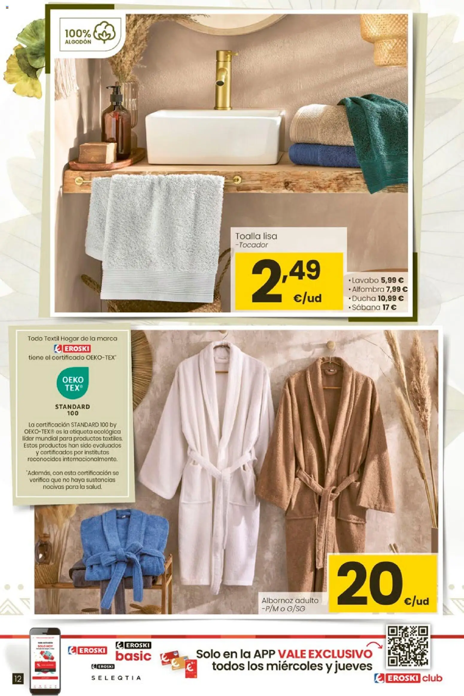 Eroski -  Qué agusto │ válido desde el 07.01.2026 | Página: 12 | Productos: Lavabo, Ducha, Alfombra