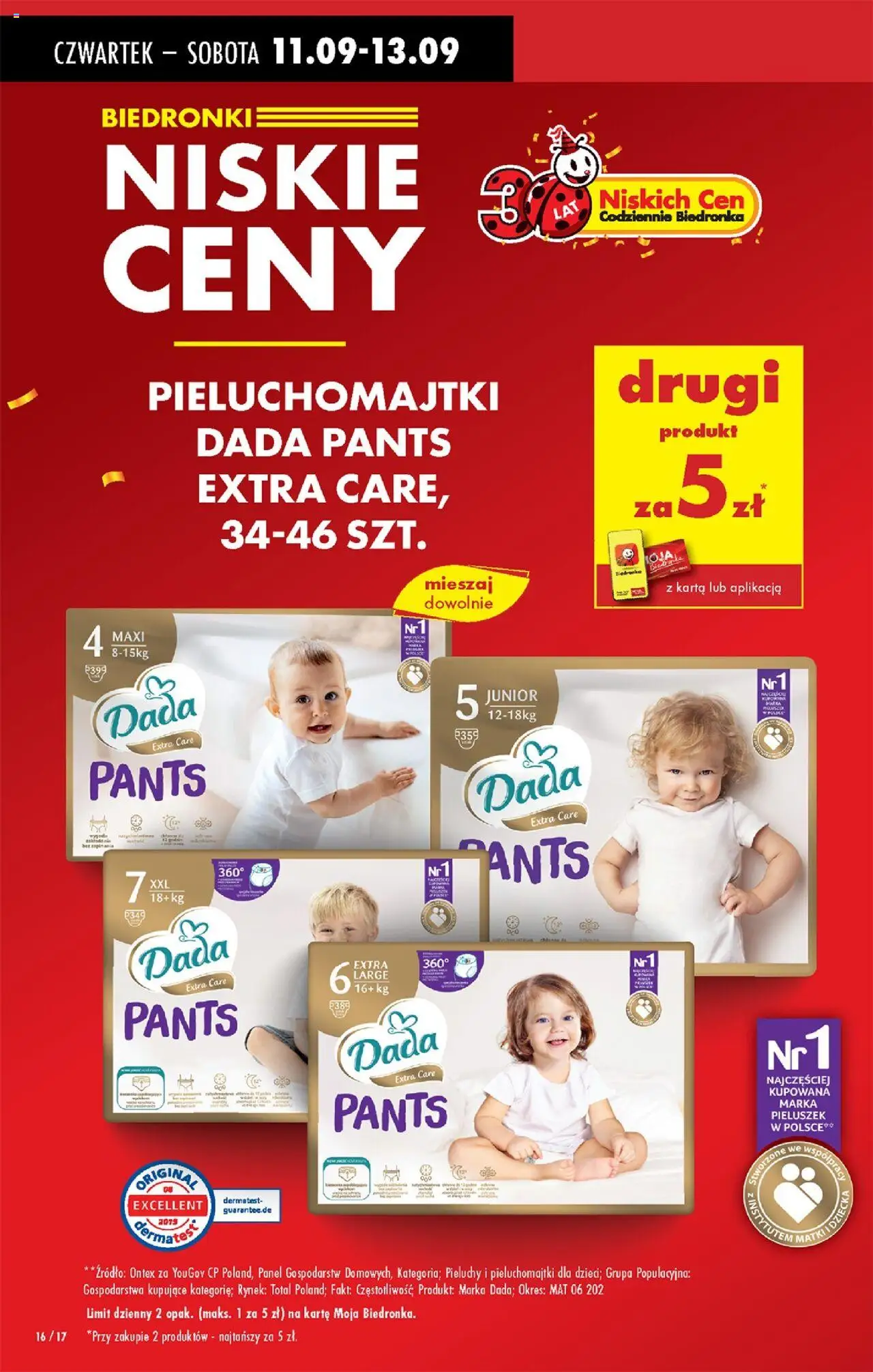 Biedronka gazetka - Oferta w tym tygodniu od 11.09.2025 | Strona: 16 | Produkty: Karta, Pieluchomajtki, Półka