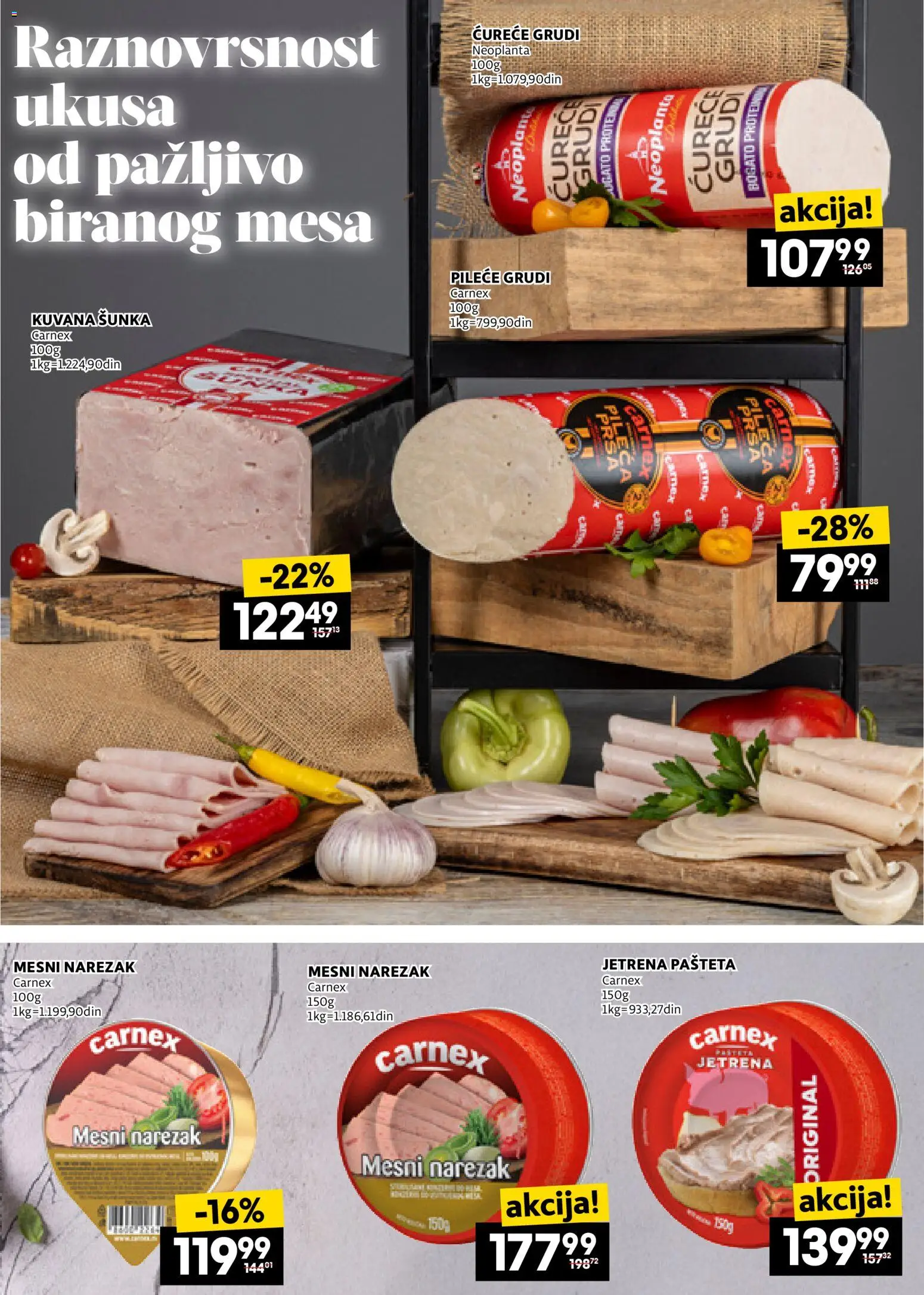 Idea katalog - važi od 23.10.2025 | Strana: 14 | Proizvode: Pileće grudi, Narezak, Mesni narezak, Pašteta