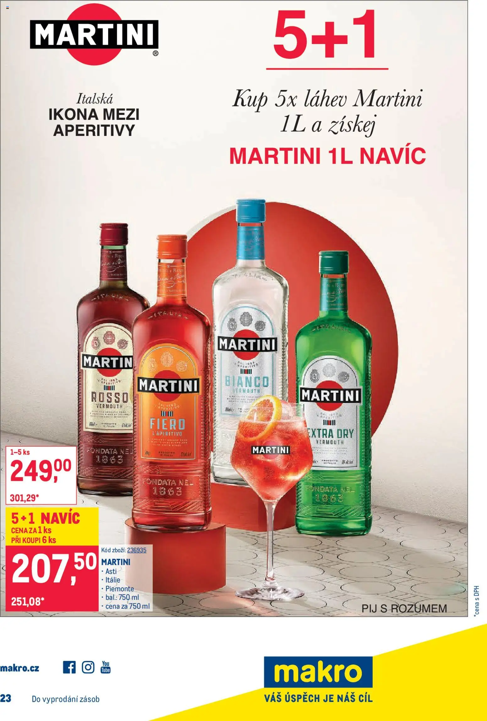 Makro leták - Gastronomie od 22.10.2025 | Strana: 25 | Produkty: Martini, Vermouth, Láhev