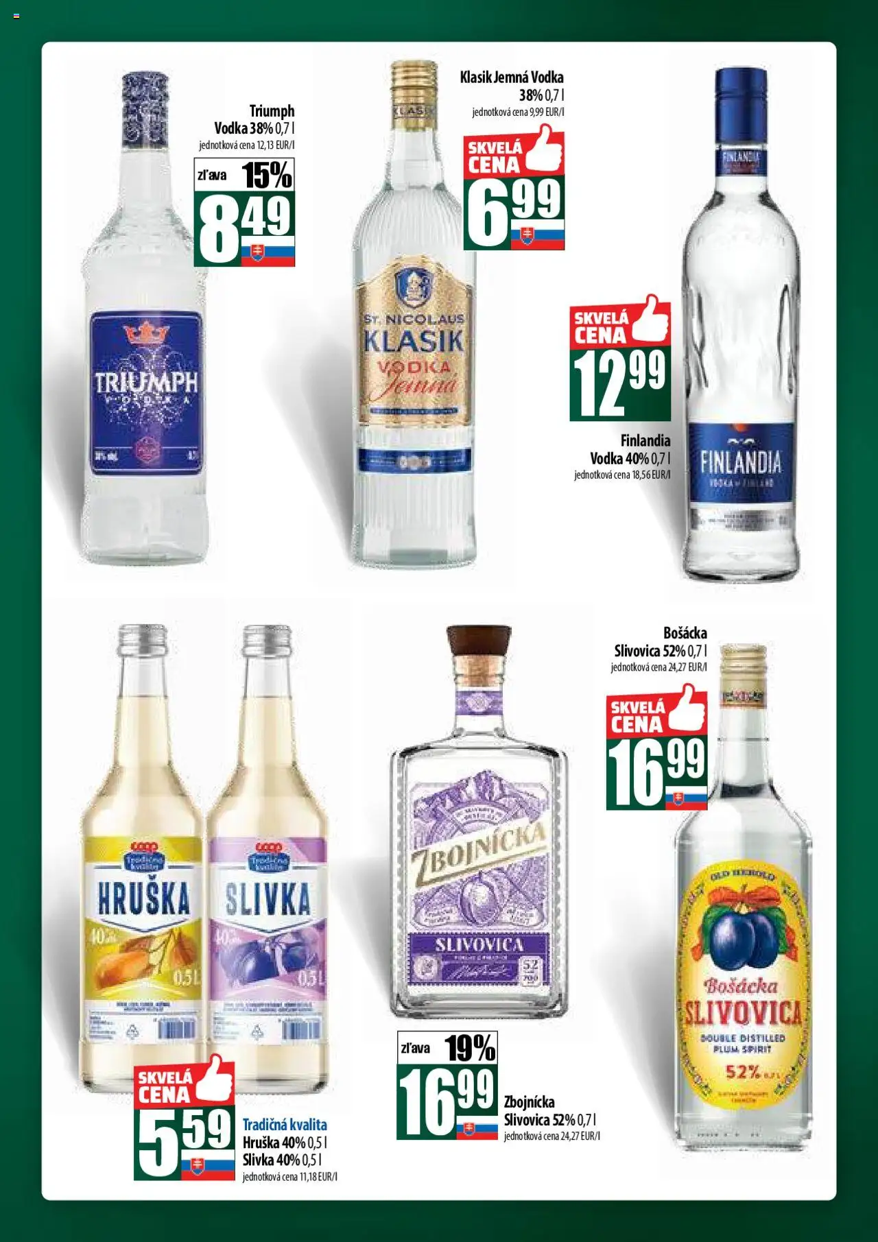 COOP Jednota široká ponuka │ platný od 21.08.2025 | Strana: 51 | Produkty: Bošácka slivovica, Slivovica, Vodka, Finlandia