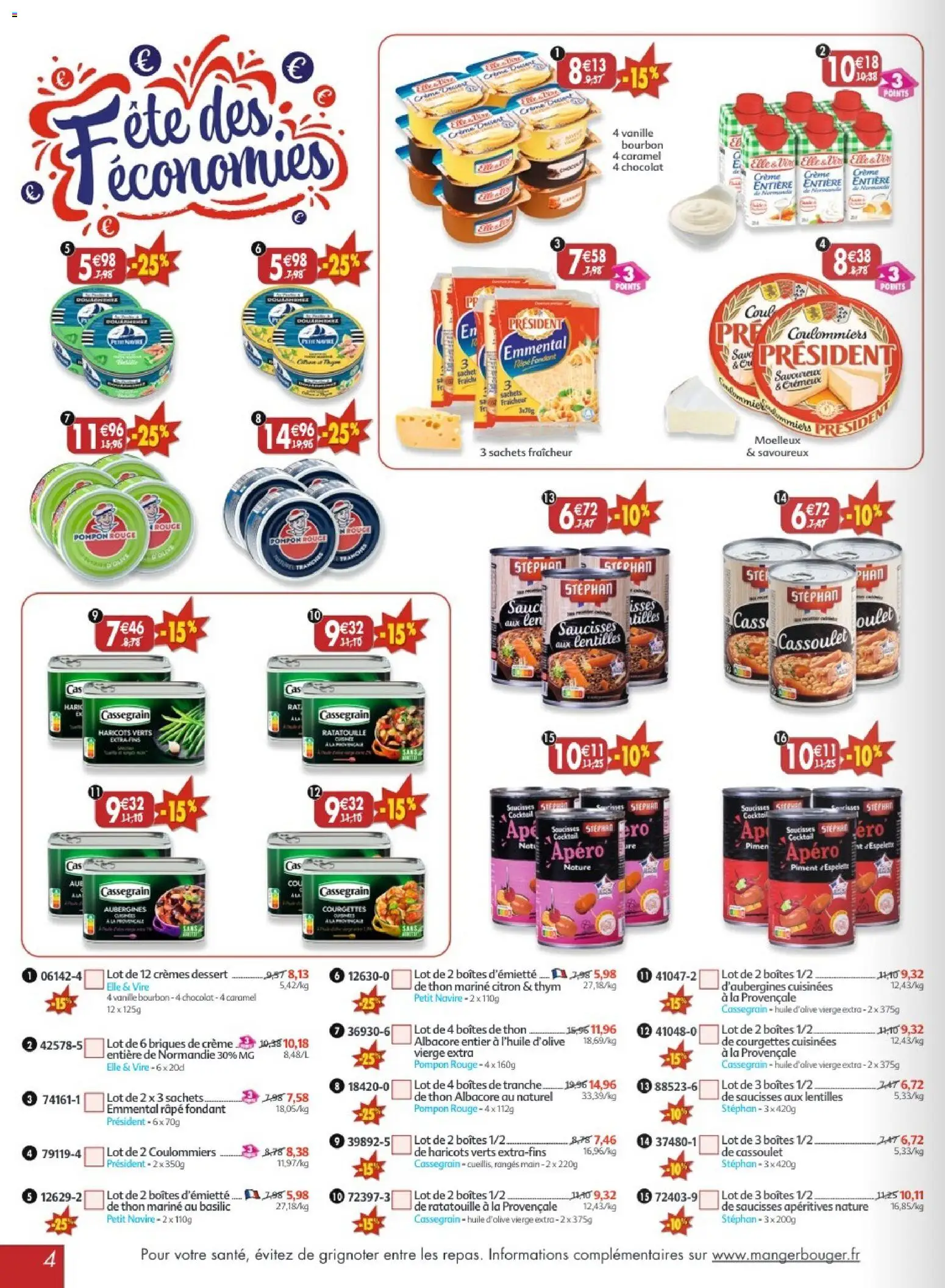 {H1} | Page: 4 | Produits: Thon, Chocolat, Bourbon, Crème