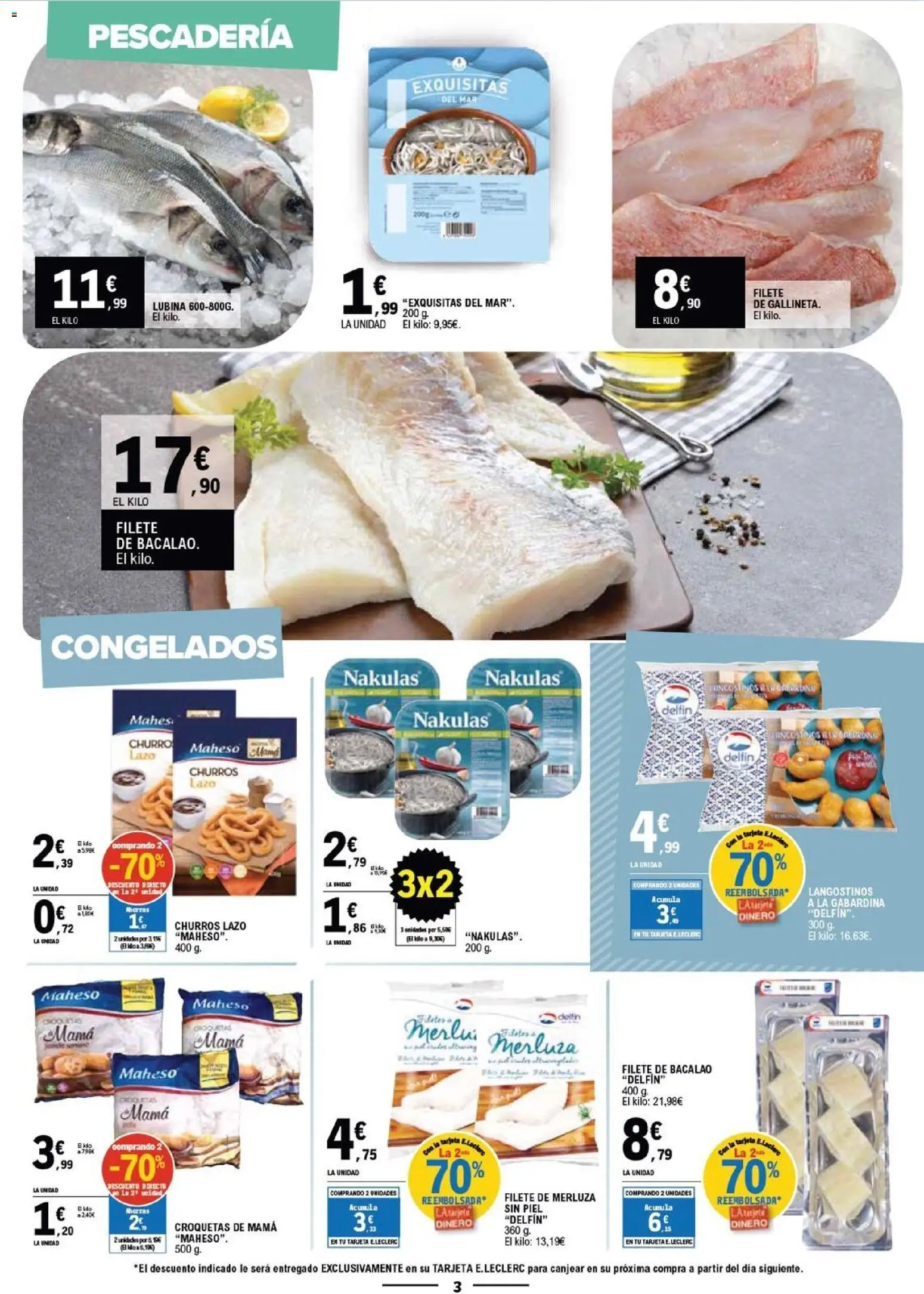E.Leclerc Mas Barato │ válido desde el 15.04.2026 | Página: 3 | Productos: Croquetas, Filete