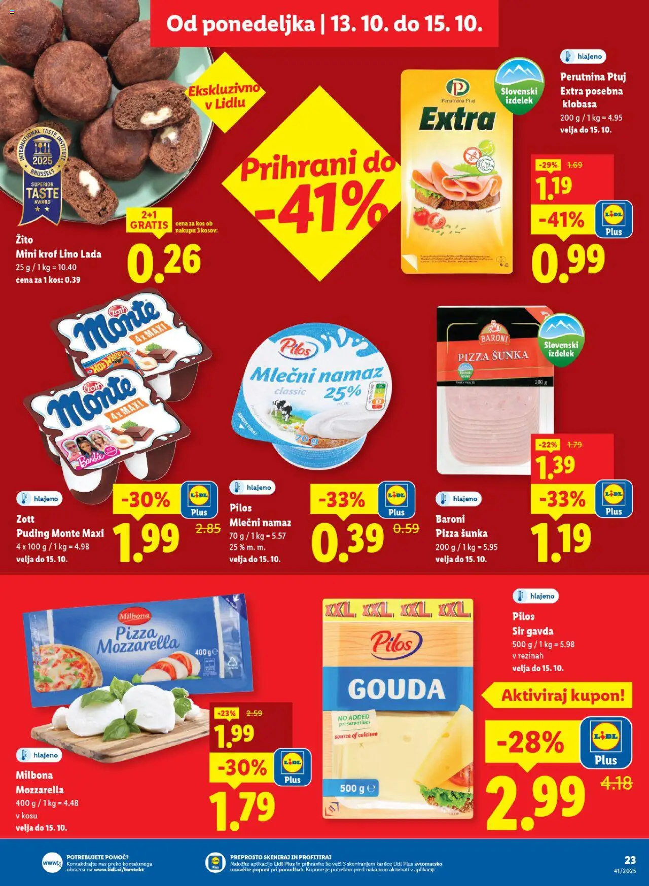 Novi Lidl katalog ponudbe – veljaven od 09.10.2025 | Stran: 37 | Izdelki: Puding, Namaz, Sir, Sunka