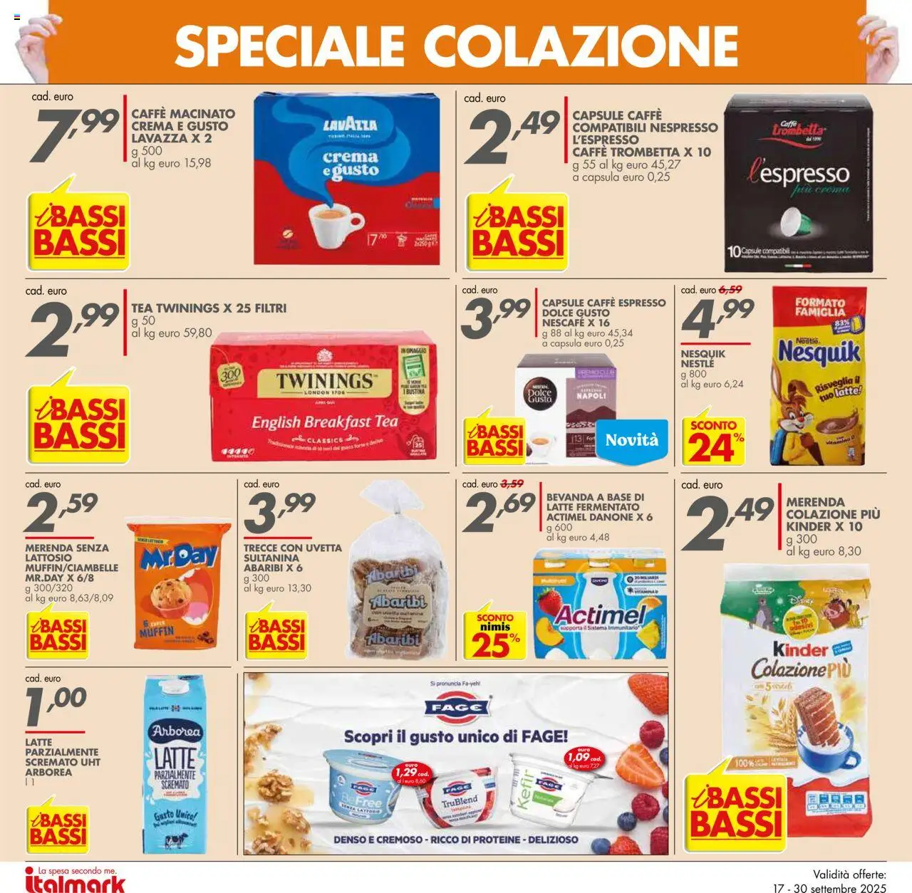 Volantino Italmark del 17.09.2025 | Pagina: 16 | Prodotti: Crema, Latte, Muffin, Lavazza