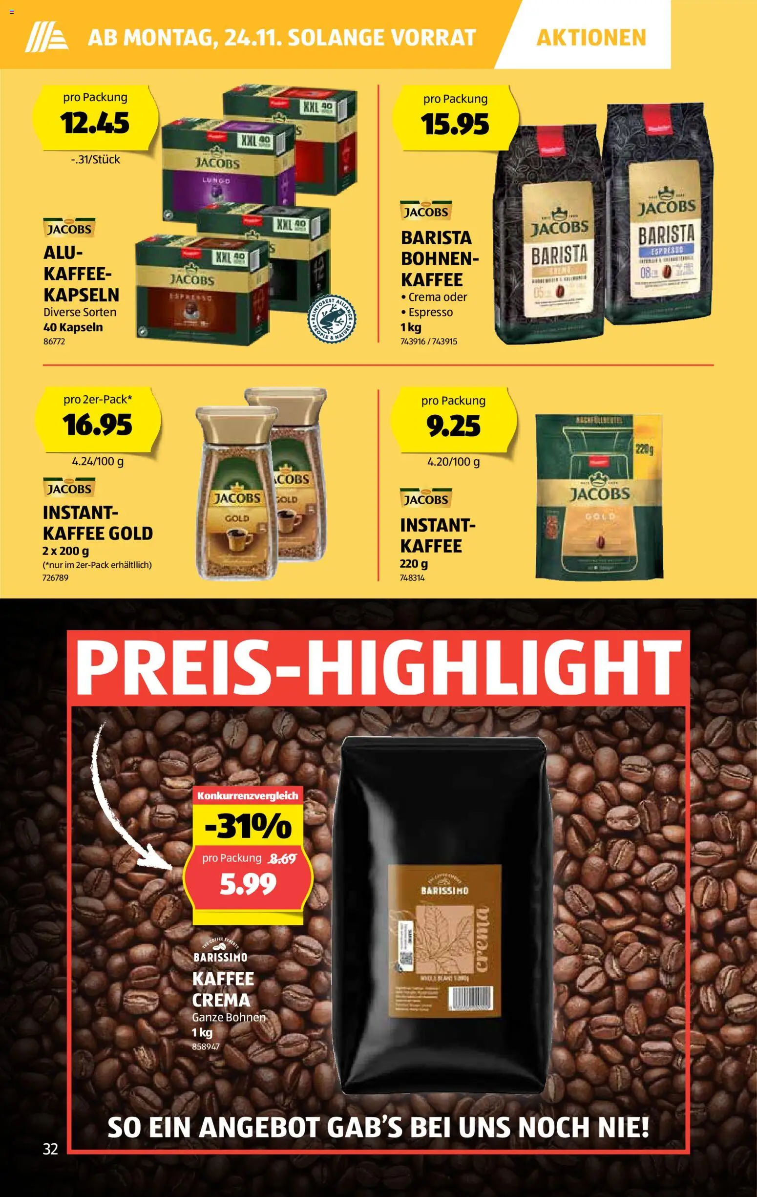 Aldi - Black Friday – gültig ab 20.11.2025 | Seite: 33 | Produkte: Kaffee