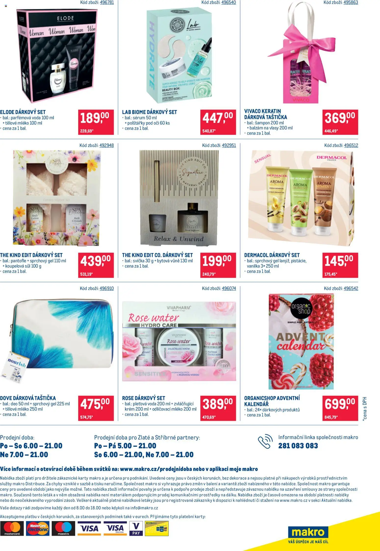 Makro leták - Kosmetické balíčky od 19.11.2025 | Strana: 4 | Produkty: Sprchový gel, Krém, Kalendář, Karty