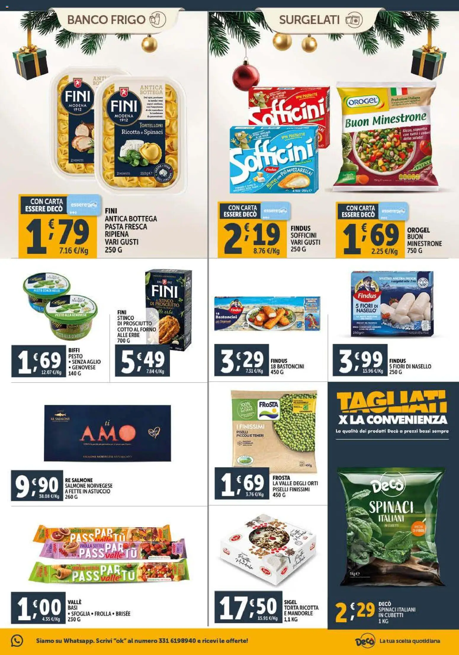 Volantino Decò del 02.12.2025 | Pagina: 13 | Prodotti: Salmone, Prosciutto, Mandorle, Torta