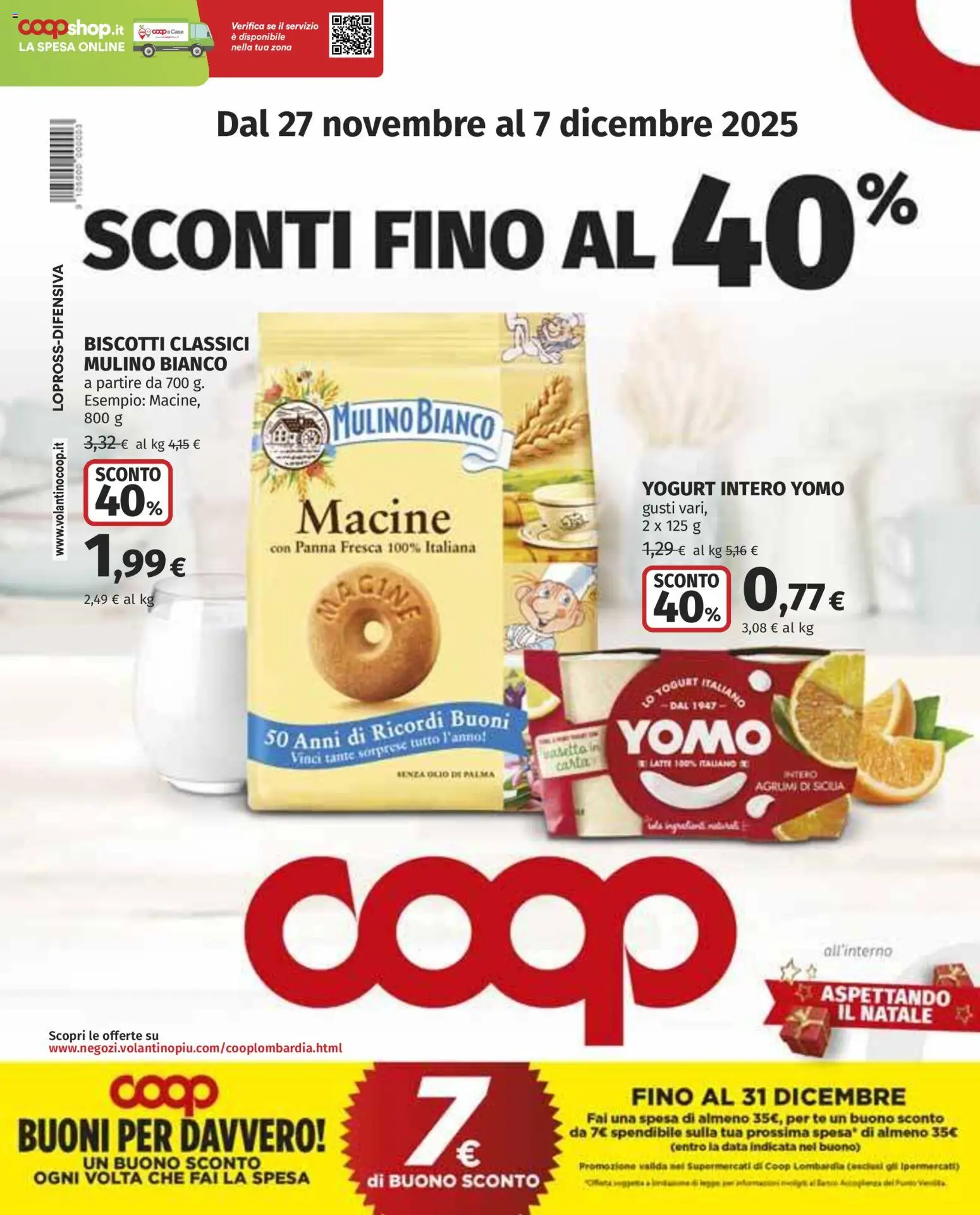 Volantino COOP del 27.11.2025 | Pagina: 1 | Prodotti: Yogurt, Tè, Panna, Data