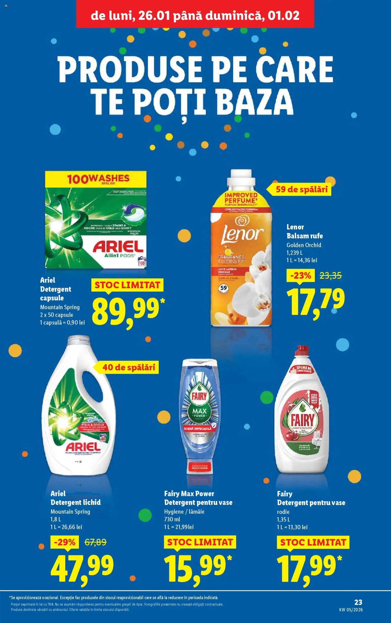Noul catalog Lidl – valabil de la 26.01.2026 | Pagină: 23 | Produse: Balsam, Detergent, Lămâie