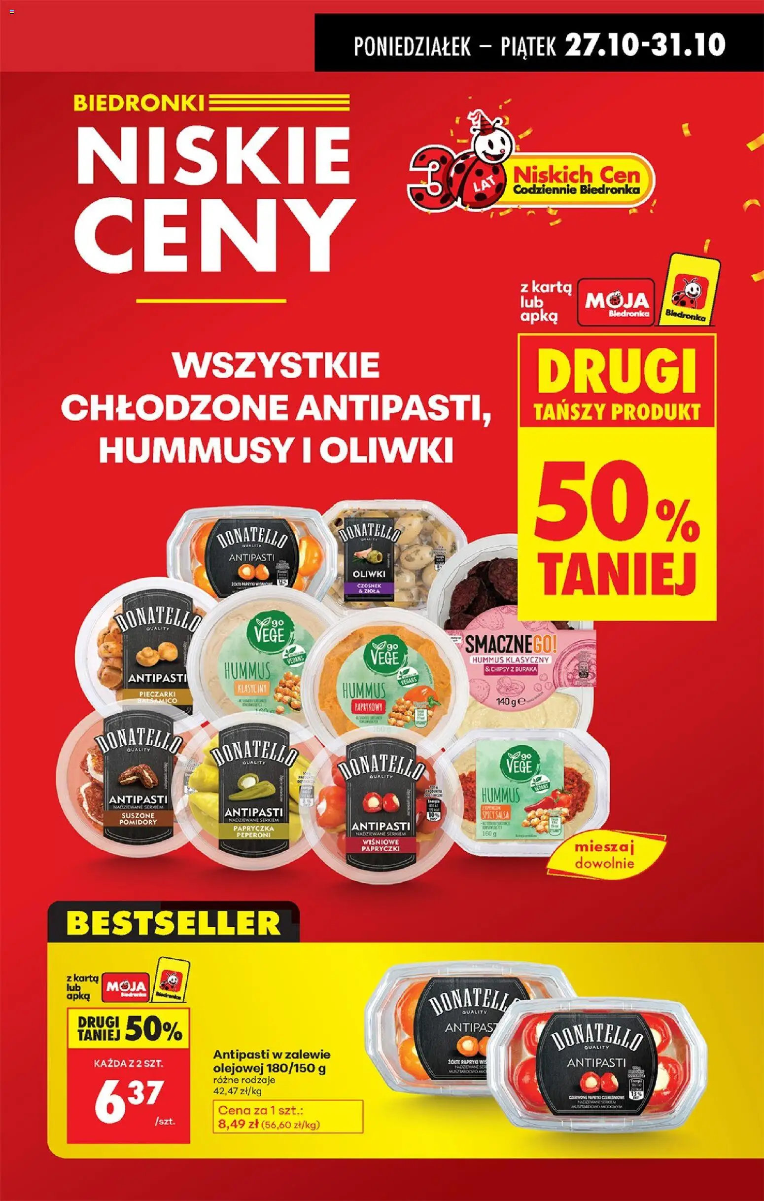 Biedronka gazetka od 27.10.2025 | Strona: 9 | Produkty: Czosnek, Chipsy, Pieczarki, Hummus paprykowy