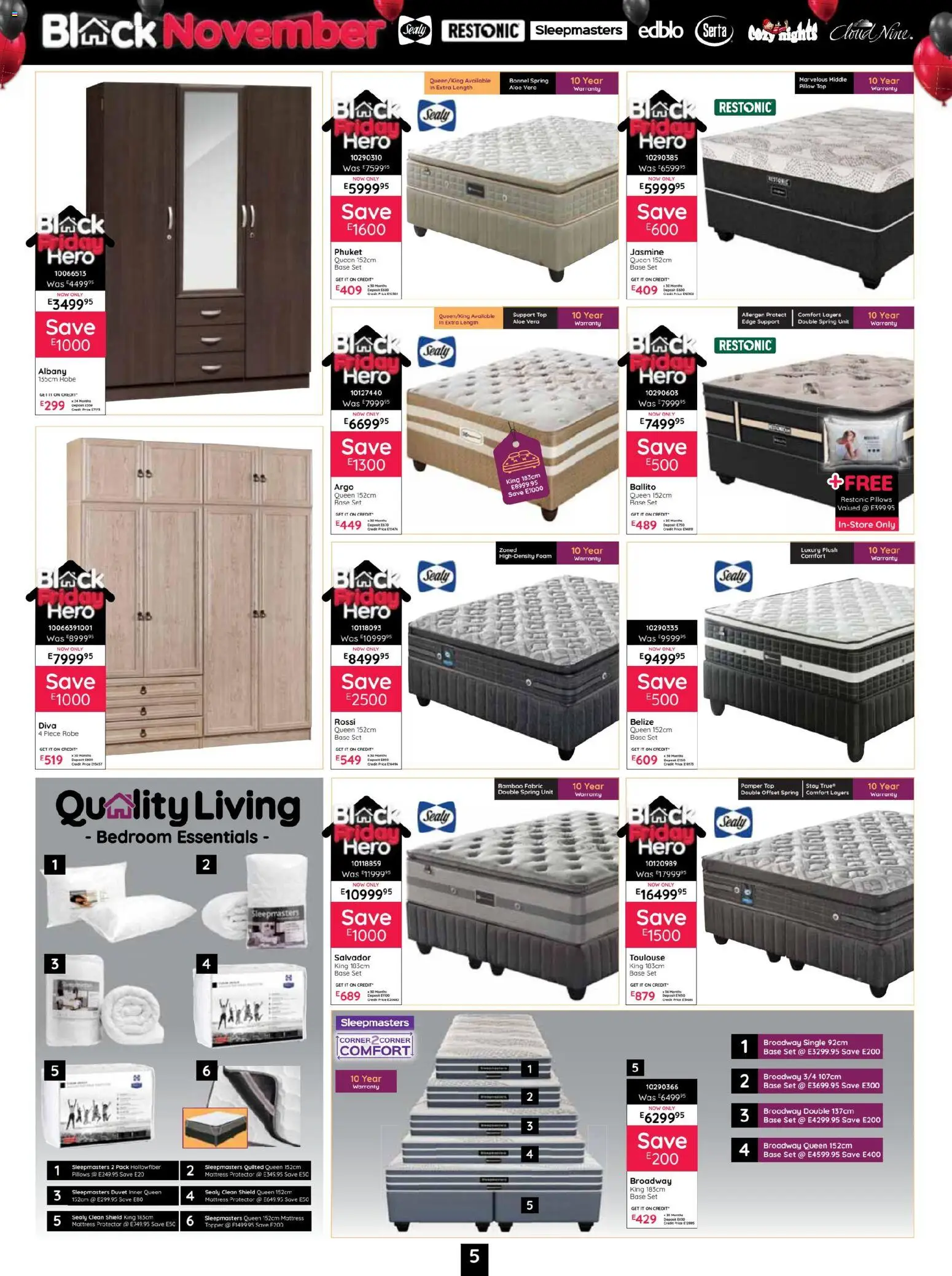 New Bradlows catalogue – valid from 10.11.2025 | Page: 5 | Products: Duvet, Mattress, Pillow, Foam