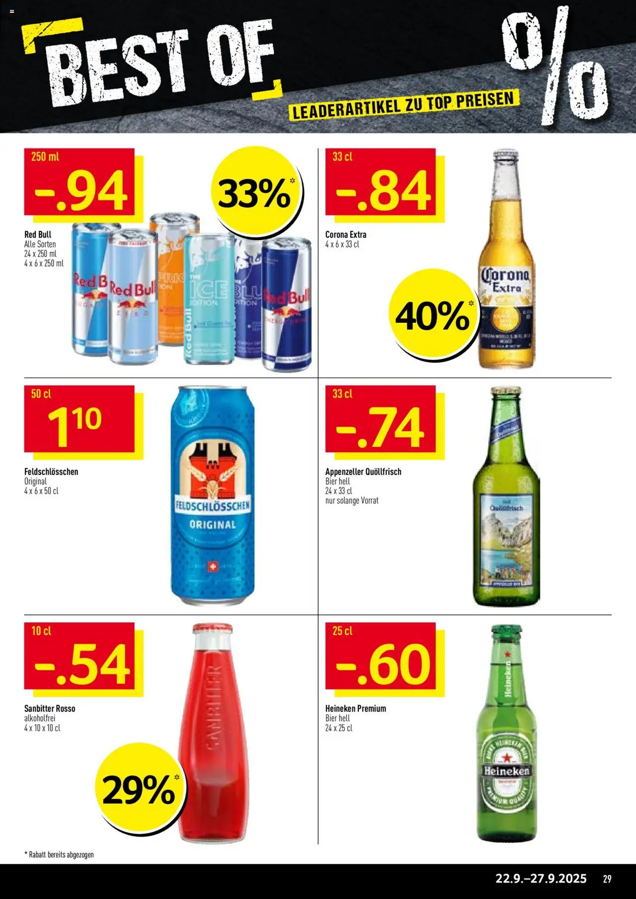 Prodega Aktionen – gültig ab 22.09.2025 | Seite: 29 | Produkte: Red bull, Bier, Top