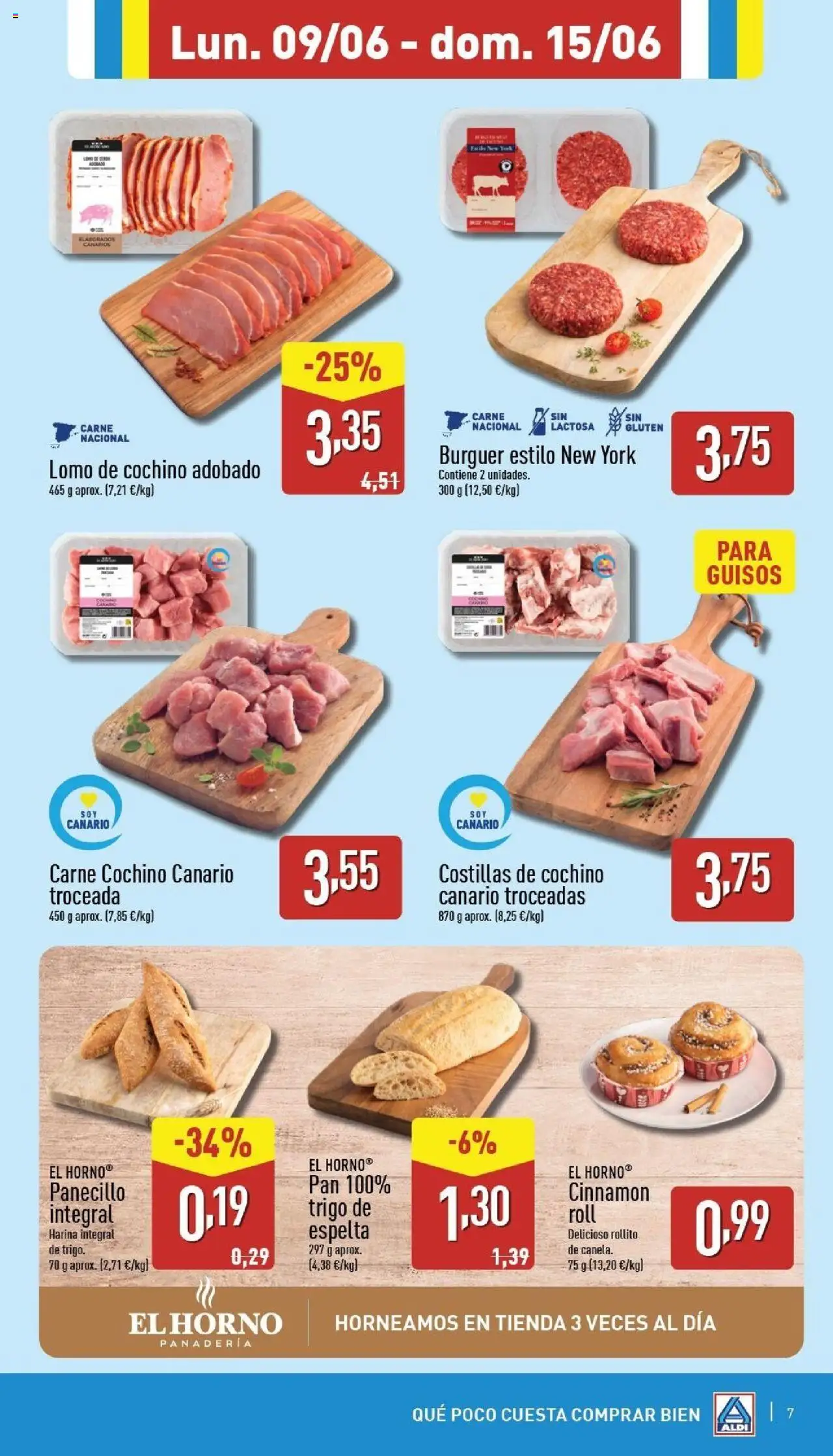 Aldi folleto Canarias │ válido desde el 09.06.2025 | Página: 7 | Productos: El horno, Μπλοκ, Pan, Horno