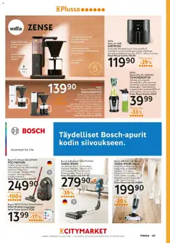  | Sivu: 101 | Tuotteet: Kahvinkeitin, Varsi-imuri, Tehosekoitin