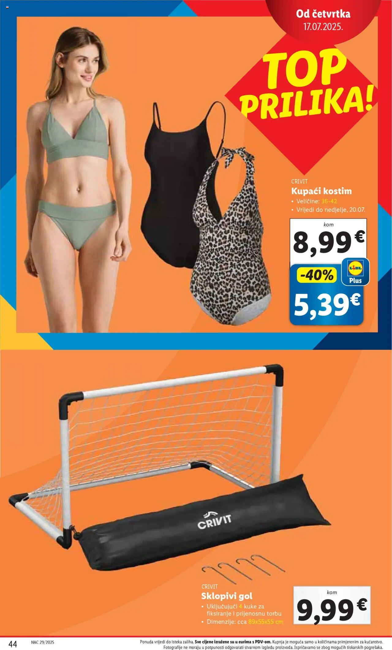 Lidl katalog | vrijedi od 14.07.2025 | Stranica: 44 | Proizvodi: Kupaći kostim