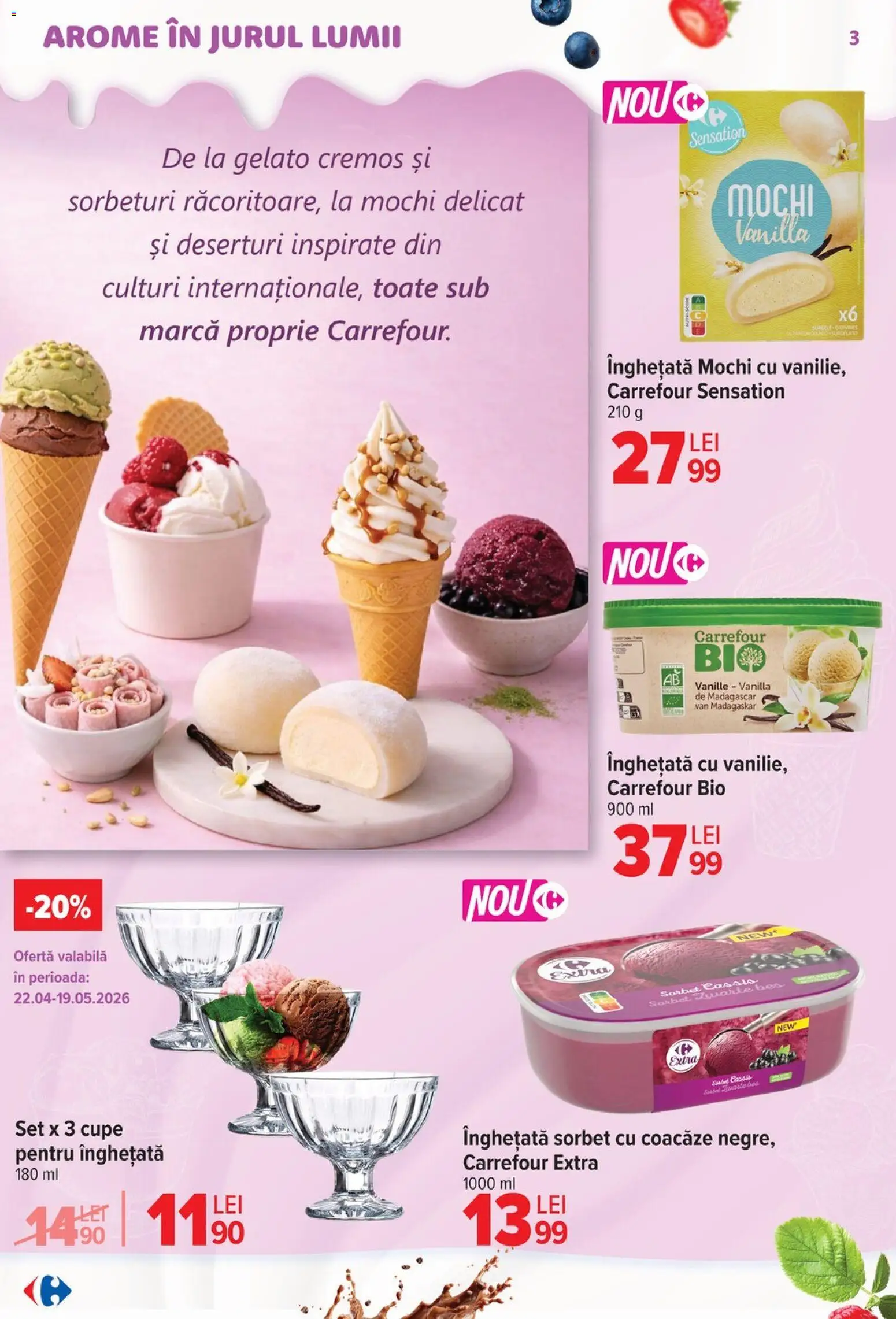 Noul catalog Carrefour – valabil de la 22.04.2026 | Pagină: 3 | Produse: Şerit ödül, Înghețată