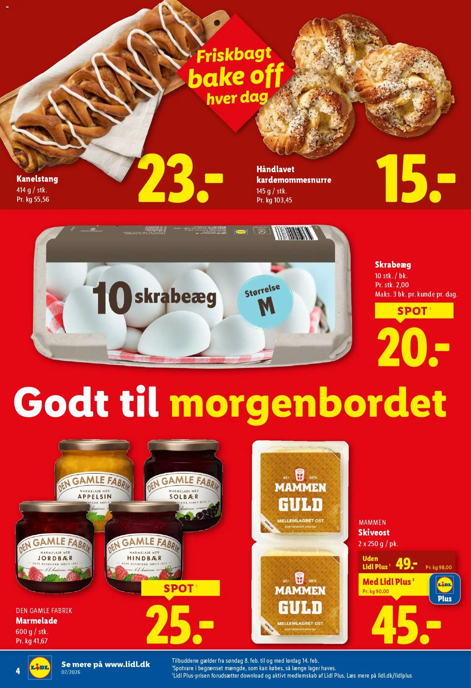 Lidl tilbudsavis – gyldig fra 08.02.2026 | Side: 4 | Produkter: Ost, Hindbær, Marmelade, Søm