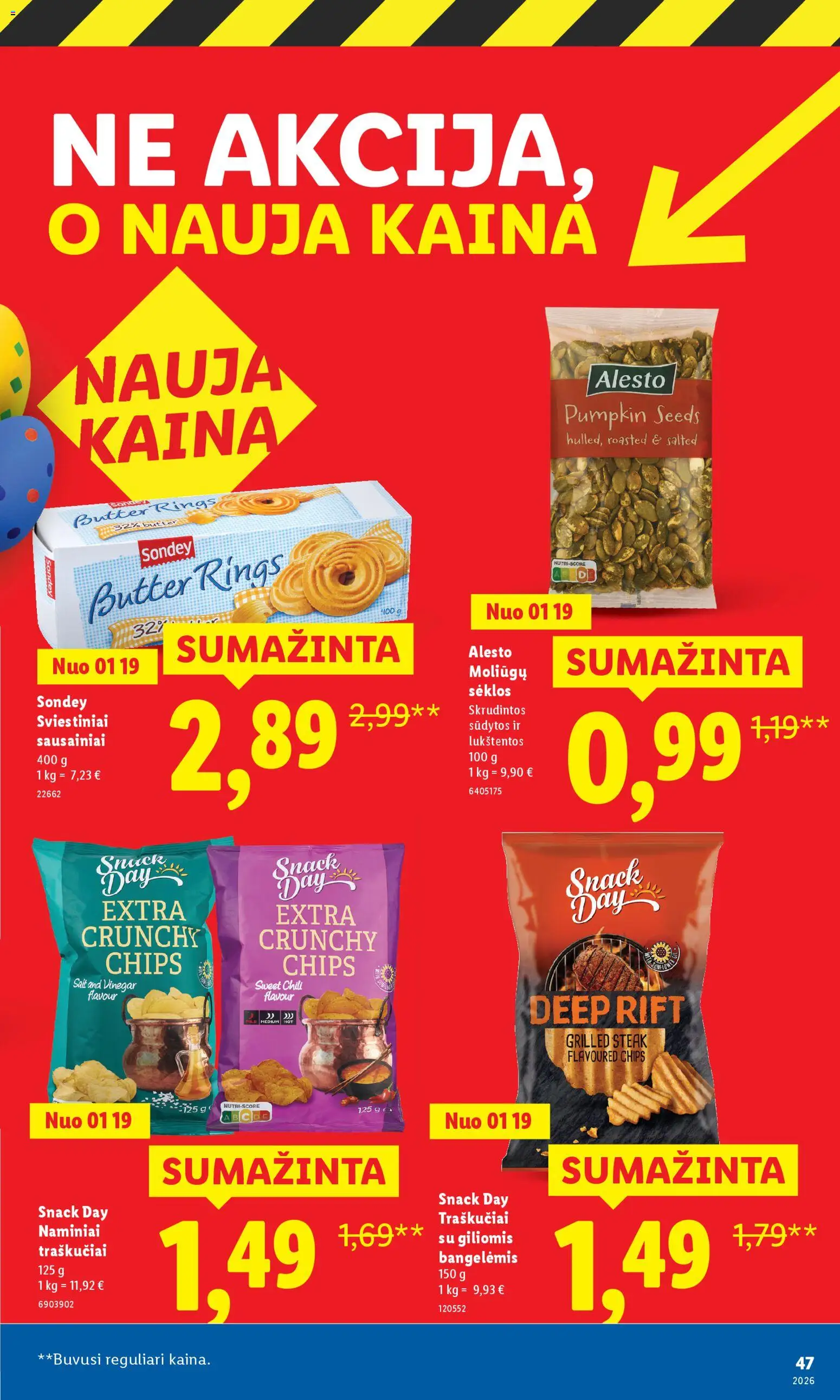 LIDL akcijos nuo 23.03.2026 | Puslapis: 47 | Prekių: Sausainiai, Sėklos, Traškučiai