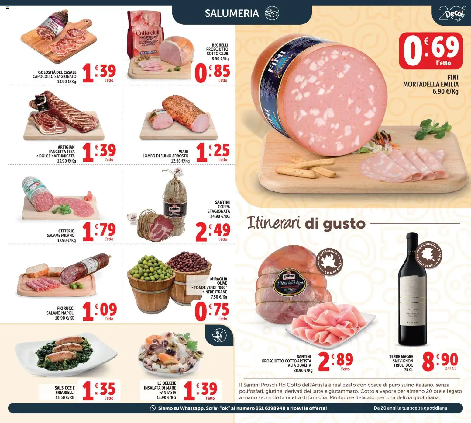 Volantino Decò del 27.03.2026 | Pagina: 9 | Prodotti: Arrosto, Pancetta, Latte, Olive