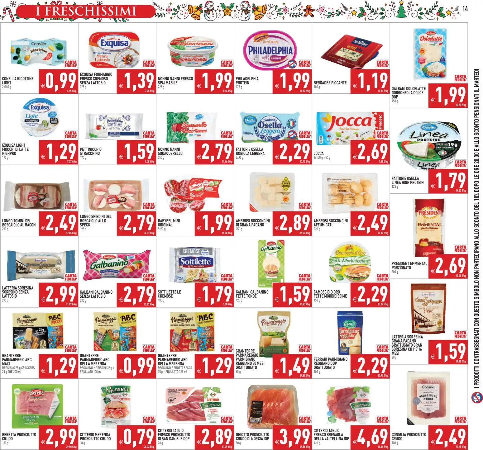 Volantino PIM Supermercati del 27.11.2025 | Pagina: 14 | Prodotti: Bresaola, Formaggio, Parmigiano reggiano, Parmigiano