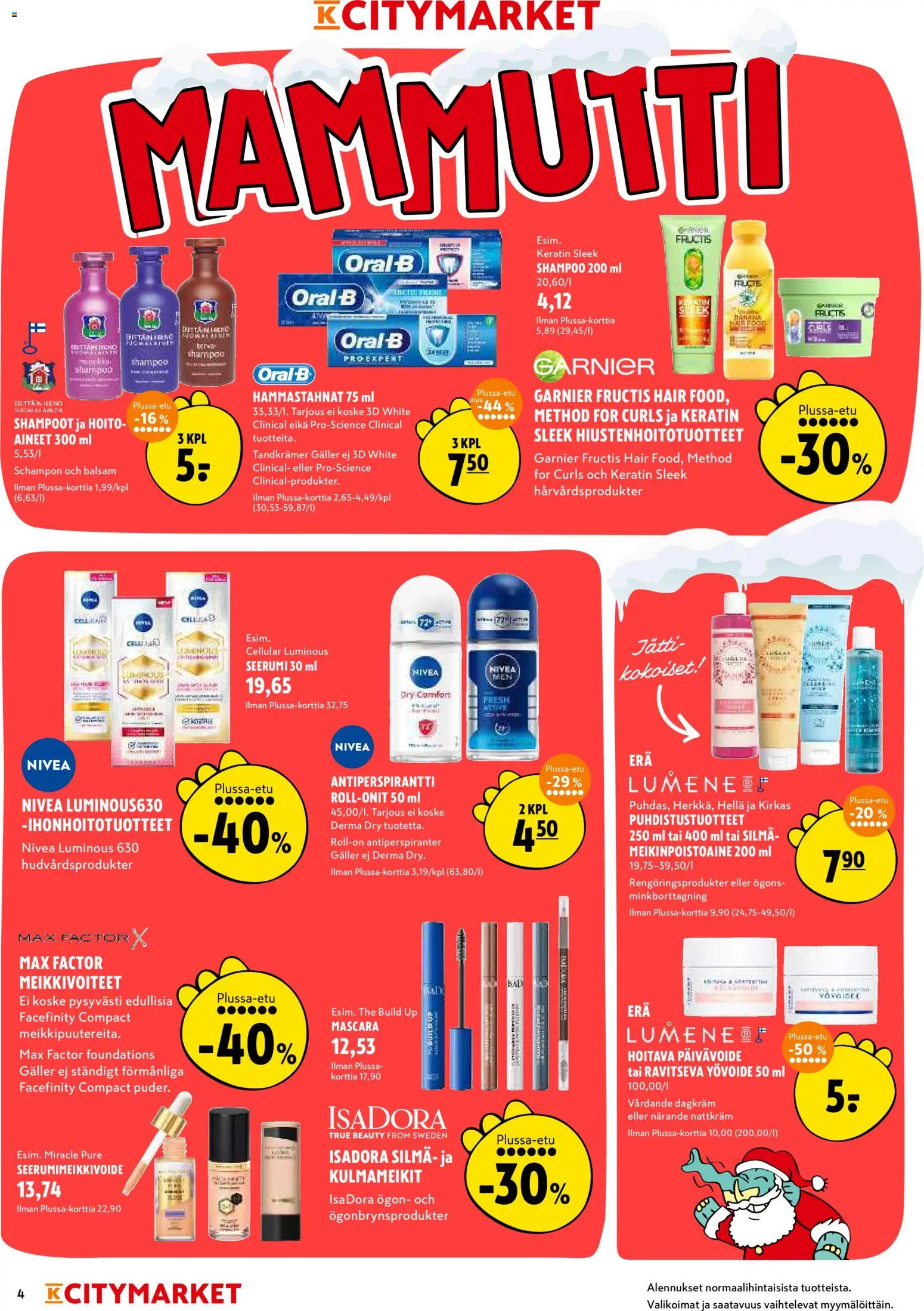 K-Citymarket tarjoukset – voimassa 08.12.2025 alkaen | Sivu: 4 | Tuotteet: Hella, Shampoo, Yövoide, Seerumi