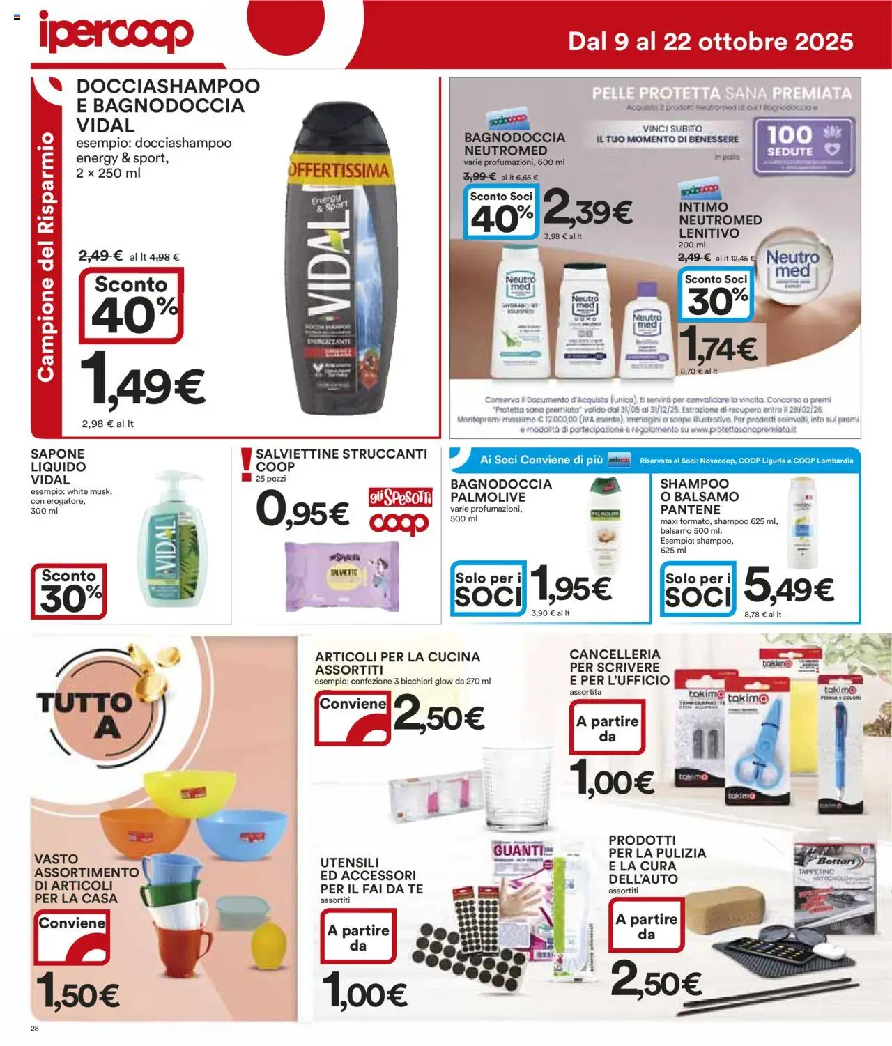 Volantino Ipercoop del 09.10.2025 | Pagina: 28 | Prodotti: Sapone, Tè, Intimo, Guanti