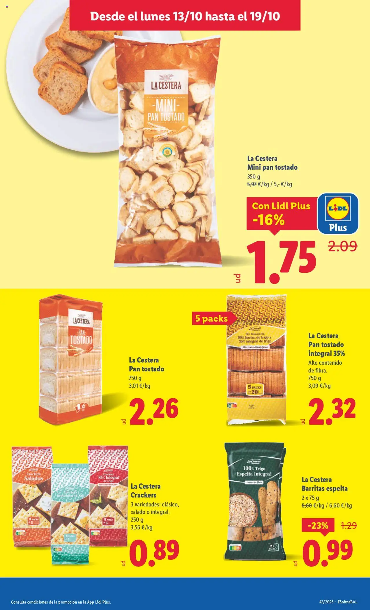 Lidl catálogo BCN │ válido desde el 13.10.2025 | Página: 19 | Productos: Pan