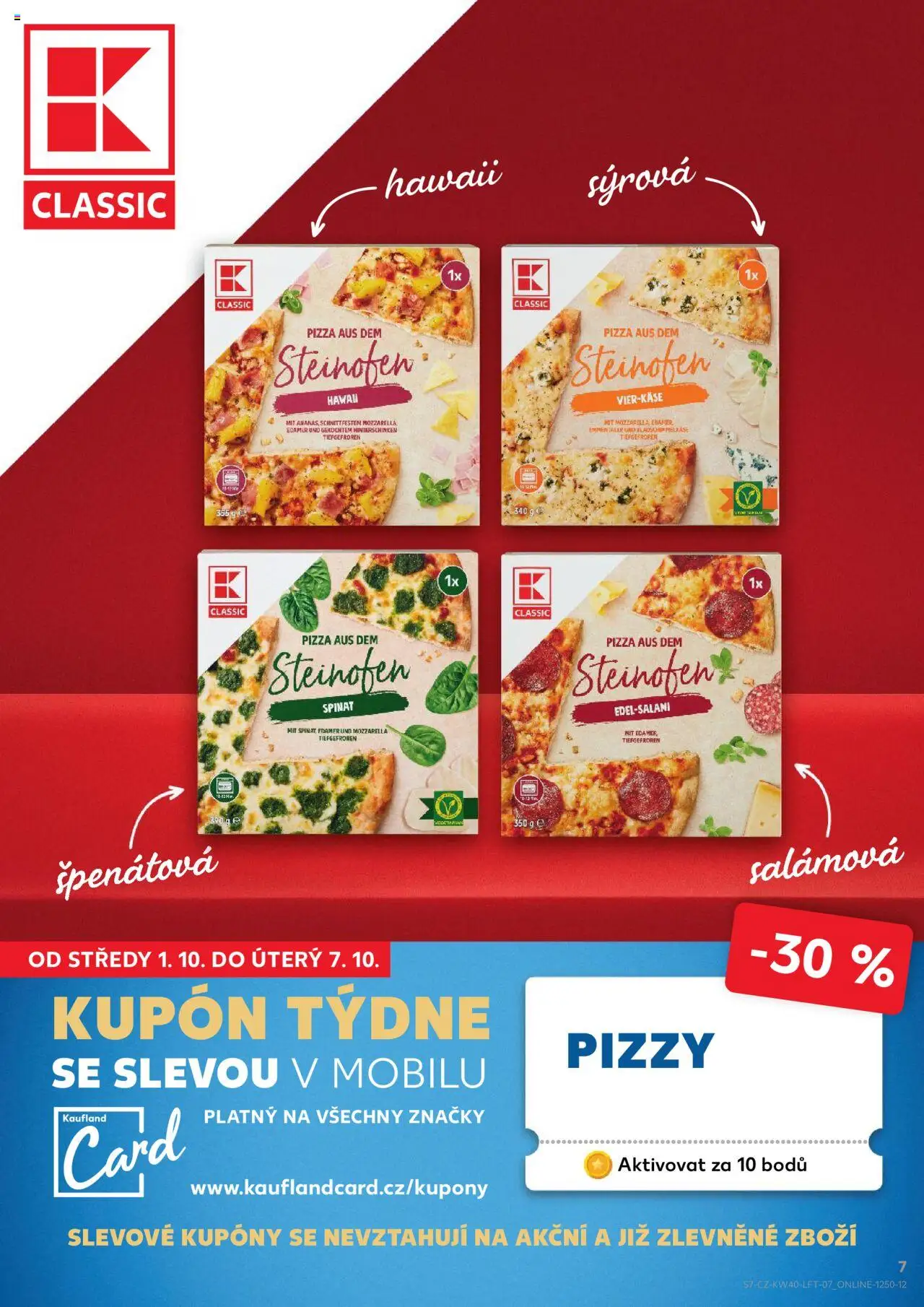Kaufland leták od 01.10.2025 | Strana: 7 | Produkty: Pizza, Mozzarella