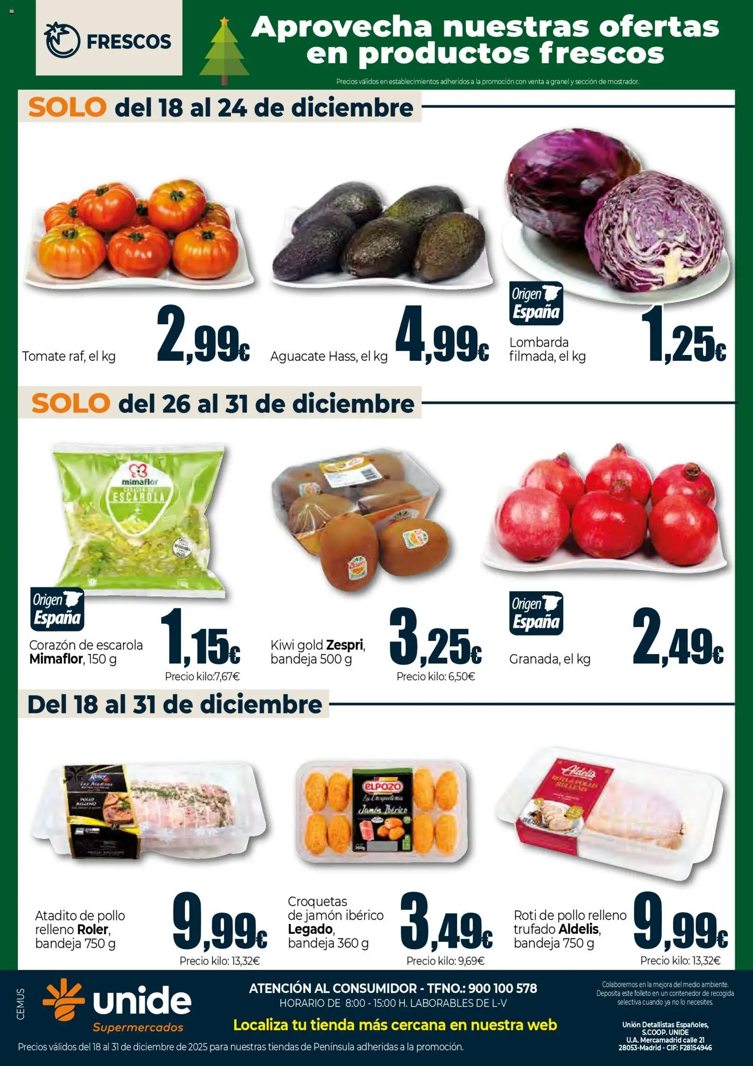 Unide - Feliz Navidad Super │ válido desde el 18.12.2025 | Página: 4 | Productos: Jamón ibérico, Jamón, Croquetas, Bandeja