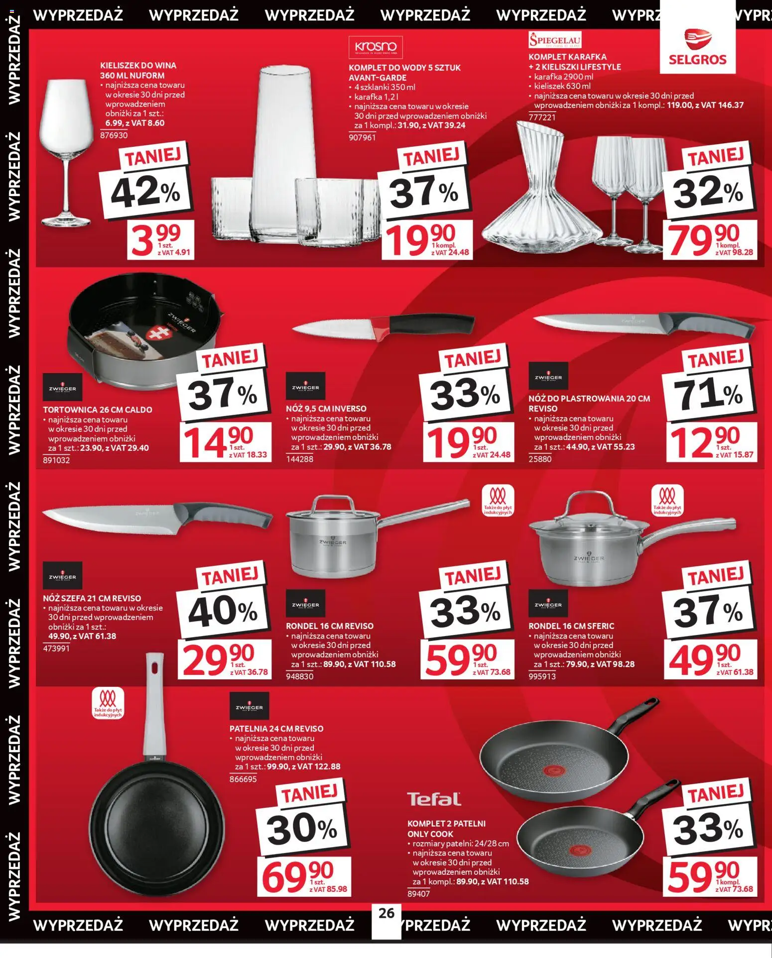 Selgros cash&carry Gazetka - Oferta przemysłowa od 19.02.2026 | Strona: 28 | Produkty: Szklanki, Patelnia