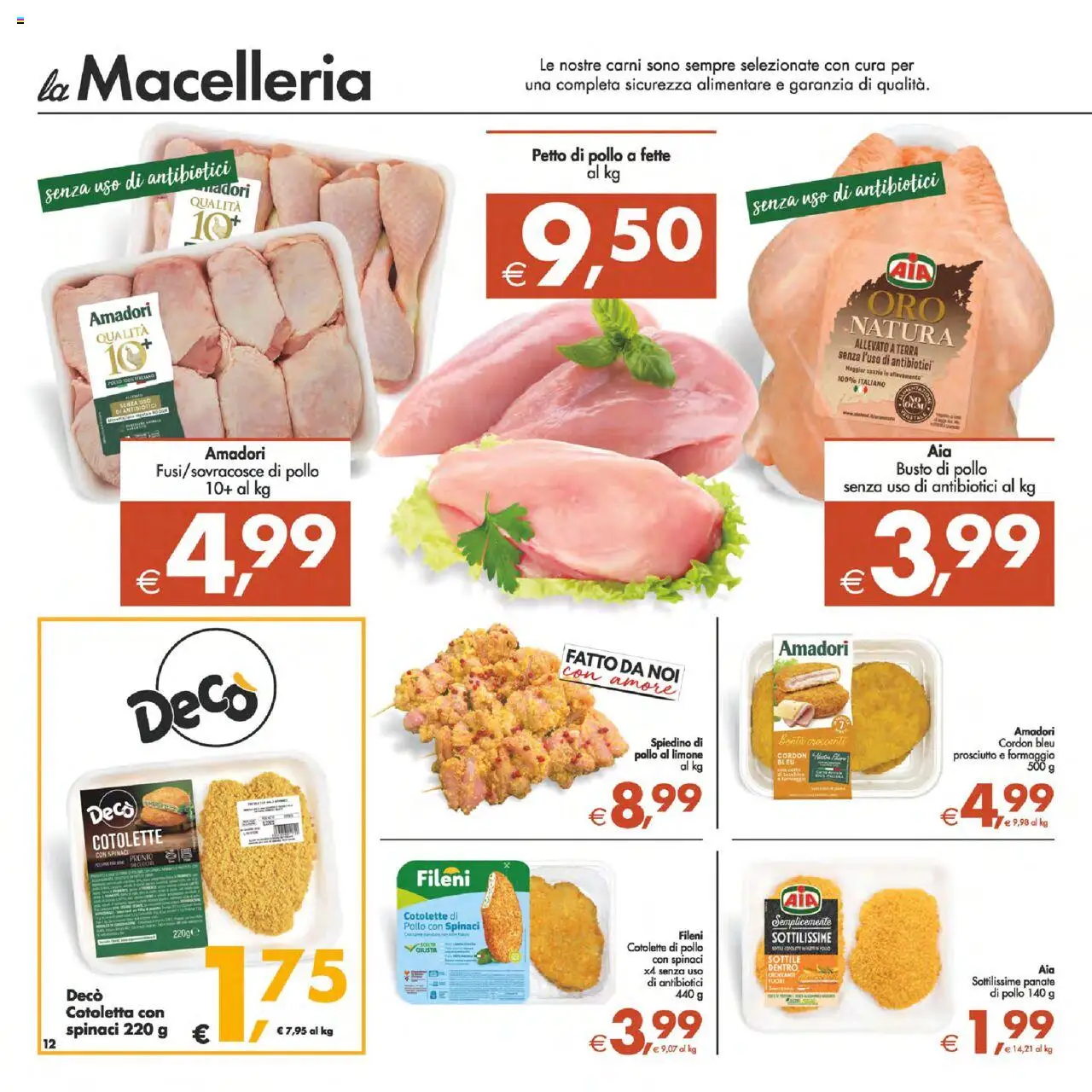Volantino Decò del 12.09.2025 | Pagina: 13 | Prodotti: Petto di Pollo, Prosciutto, Spinaci, Terra