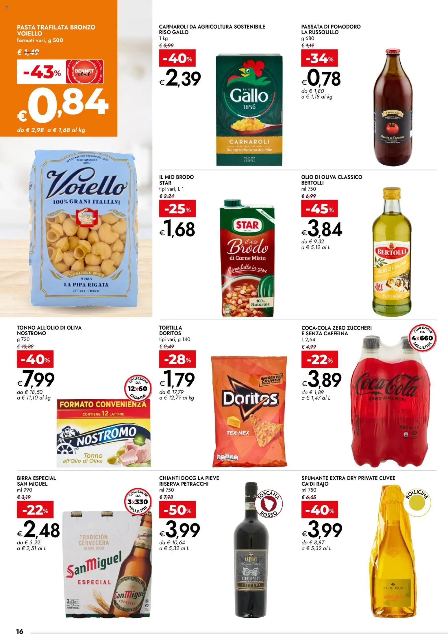 Volantino bennet del 19.02.2026 | Pagina: 16 | Prodotti: Birra, Pasta, Tonno, Olio di Oliva