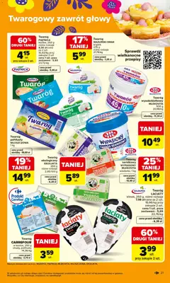 Pogląd oferty "Carrefour gazetka" - ważna od 23.03.2026 | Strona: 27 | Produkty: Twaróg chudy, Twaróg tłusty, Twaróg półtłusty, Mleko
