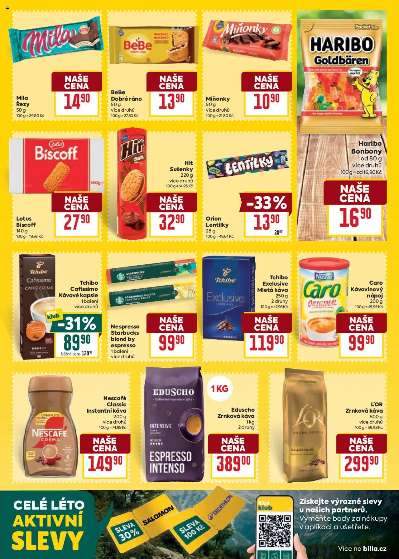 Billa Velký leták od 06.08.2025 | Strana: 18 | Produkty: Caffè crema, Nespresso, Caro, Sušenky