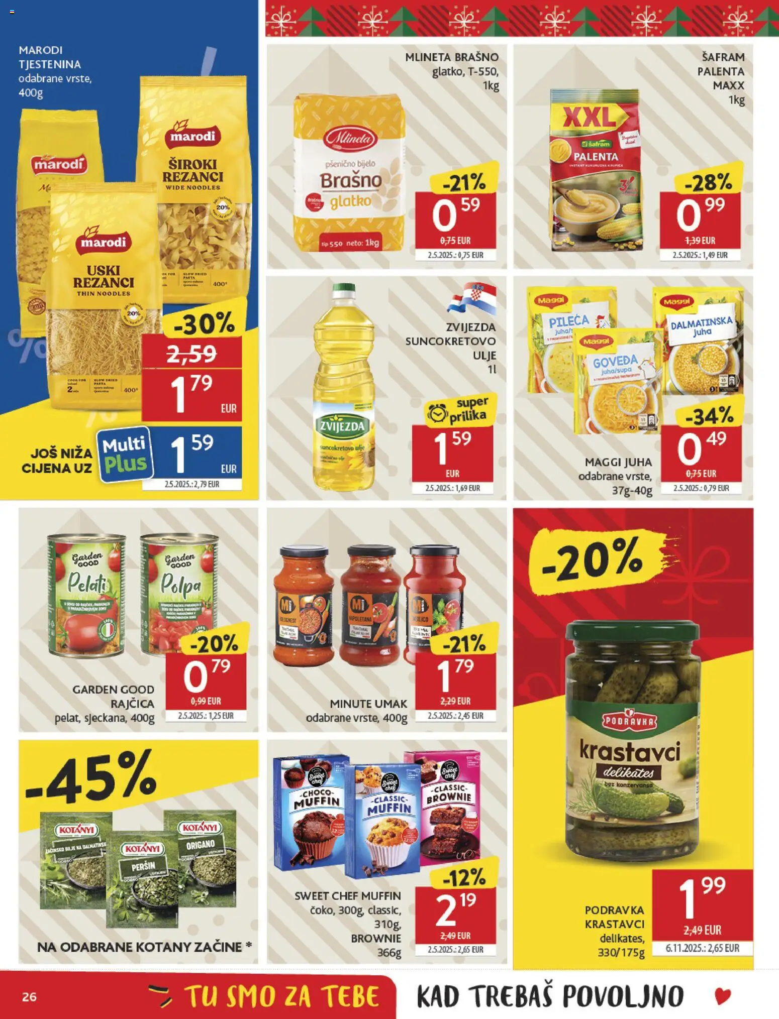 Konzum HR akciós ujság - amely érvényes a következő dátumtól: 27.12.2025 | Oldal: 26 | Termékek: Muffin, Maggi, Brownie