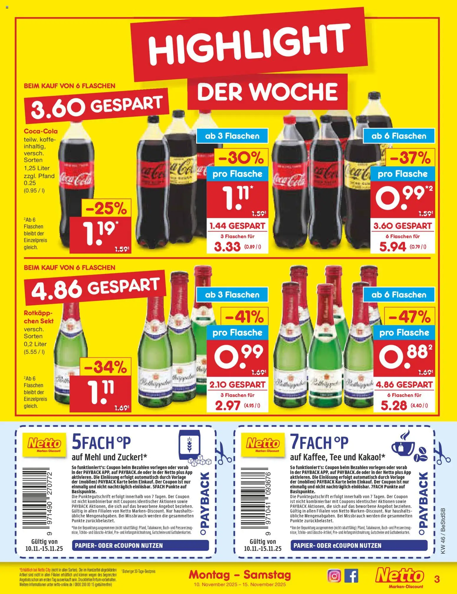 Netto Marken-Discount Prospekt 	 – gültig ab 10.11.2025 | Seite: 3 | Produkte: Mehl, Sekt, Zucker, Tee