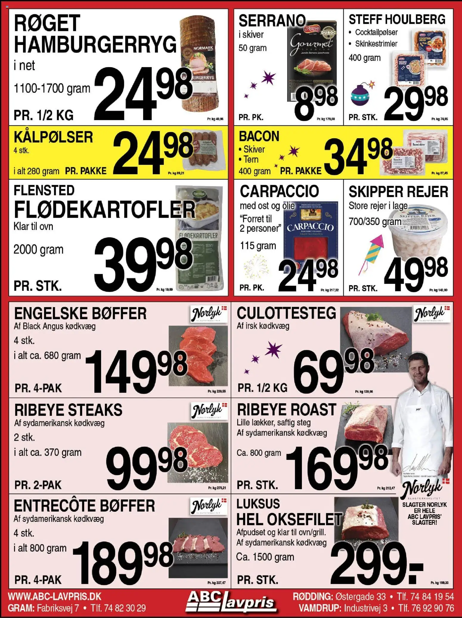 Abc Lavpris tilbudsavis – gyldig fra 24.12.2025 | Side: 5 | Produkter: Ost, Bøffer, Bacon, Ovn