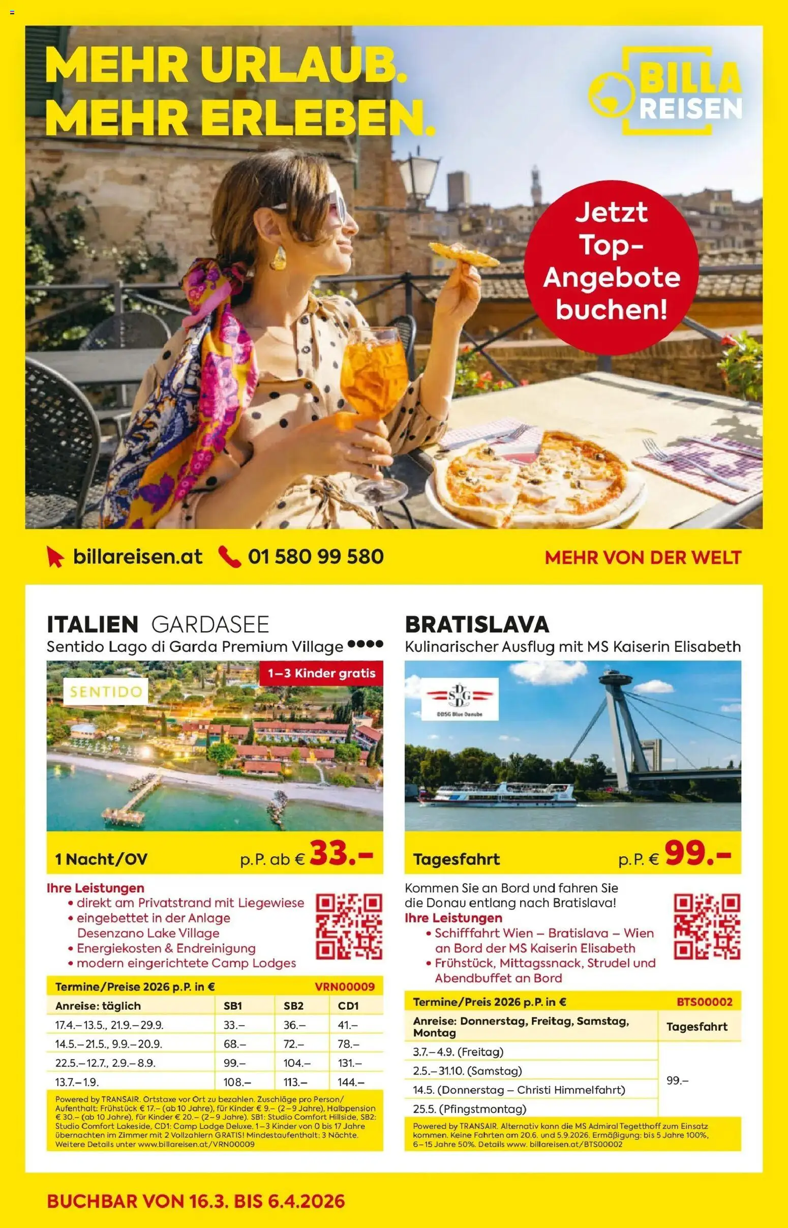 Billa Reisen gültig ab 16.03.2026 | Seite: 1