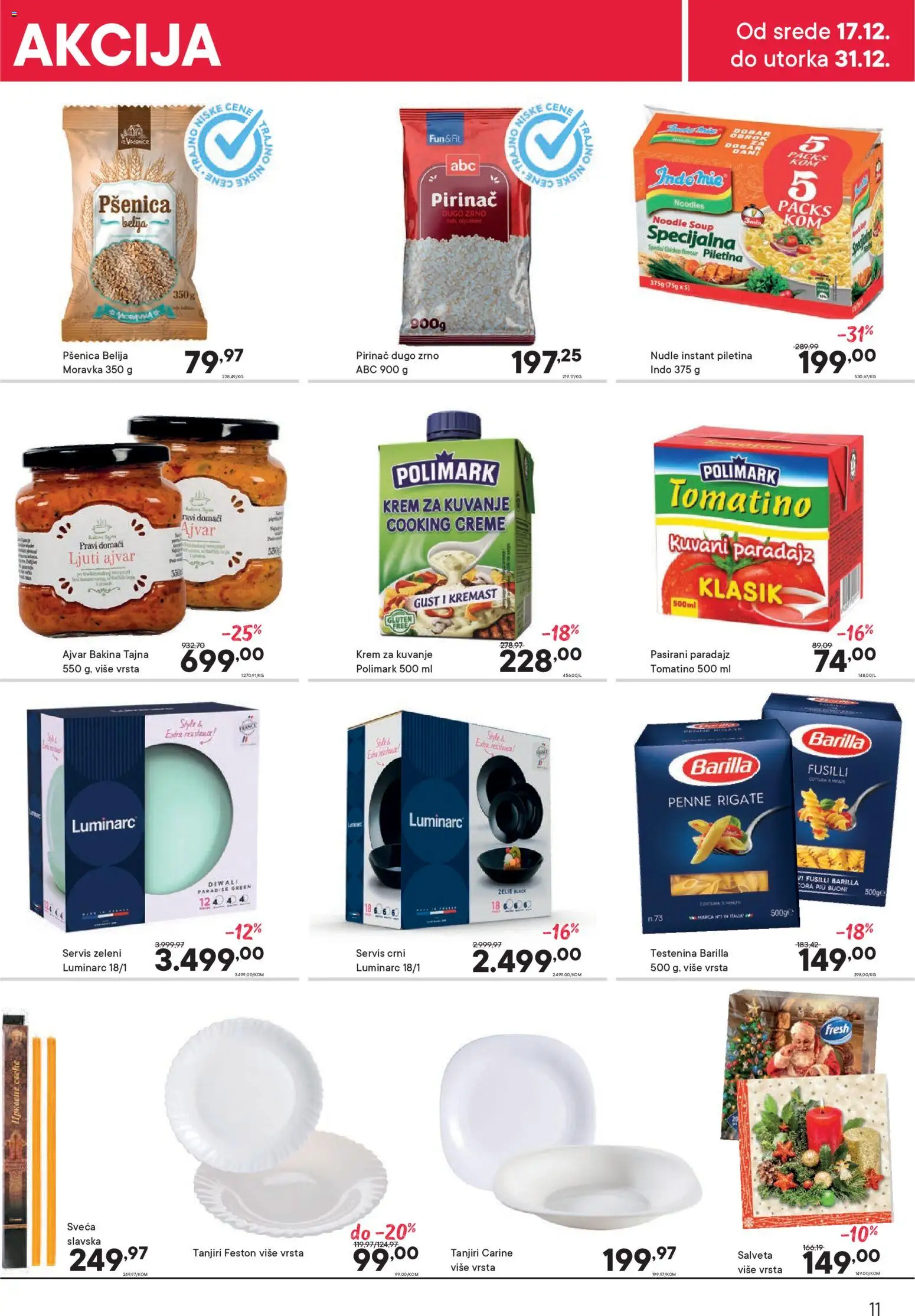 PerSu katalog - važi od 17.12.2025 | Strana: 11 | Proizvode: Testenina, Pasirani paradajz, Paradajz, Nudle