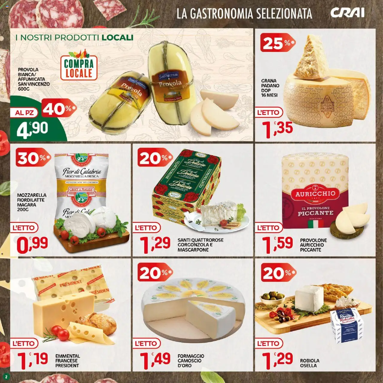 Volantino CRAI del 18.09.2025 | Pagina: 2 | Prodotti: Latte, Mascarpone, Robiola, Emmental