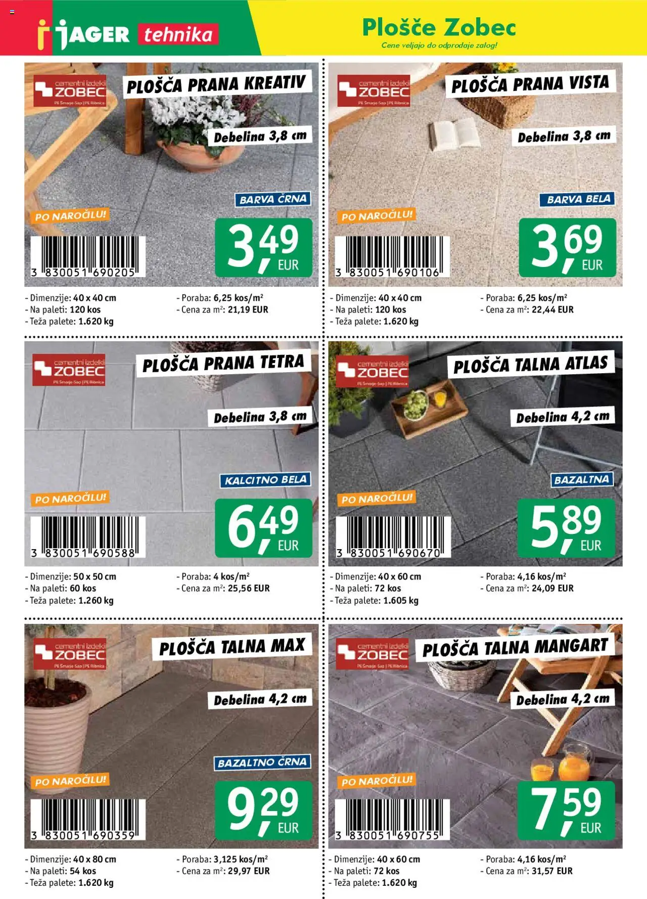 Novi Jager katalog ponudbe – veljaven od 14.04.2025 | Stran: 8 | Izdelki: Teza, Kos, Barva