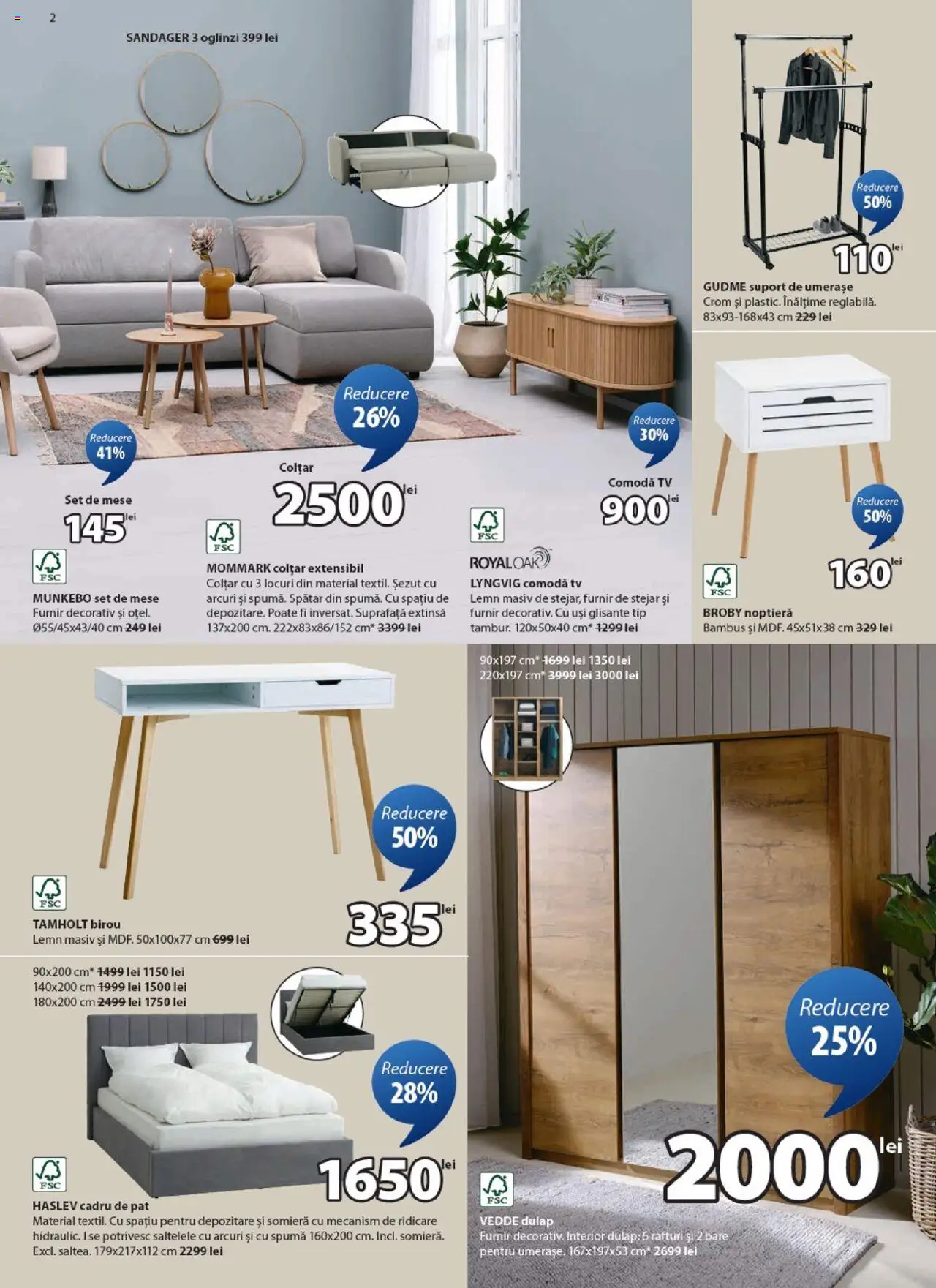Catalog JYSK – valabil de la 27.08.2025 | Pagină: 2 | Produse: Çikolatalı gofret, Noptieră, Colțar, Comodă