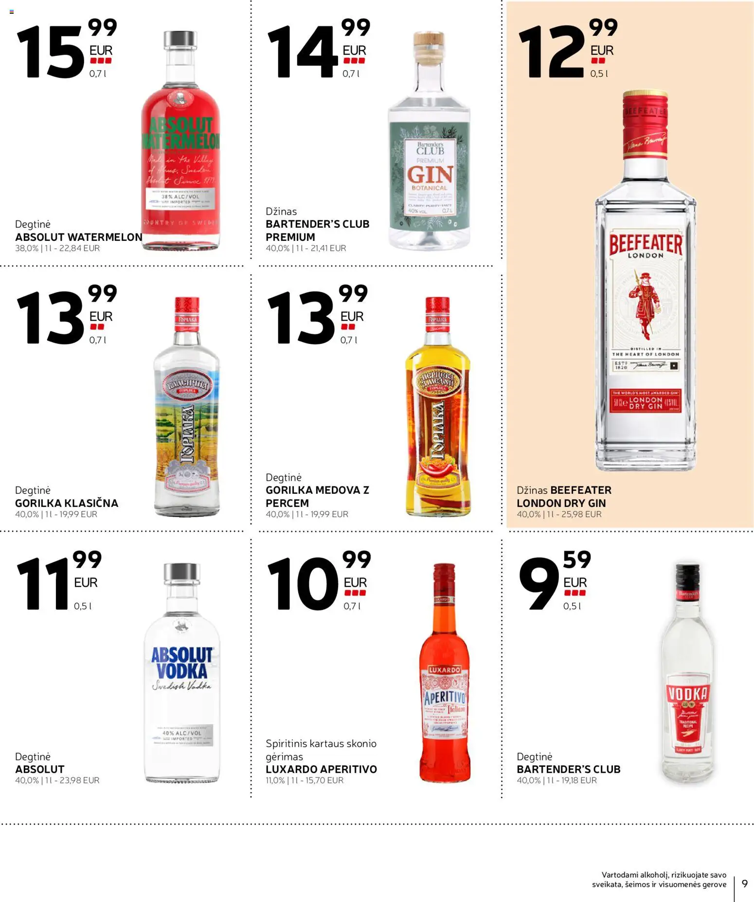 Rimi akcijos nuo 04.11.2025 | Puslapis: 9 | Prekių: Degtinė, Džinas