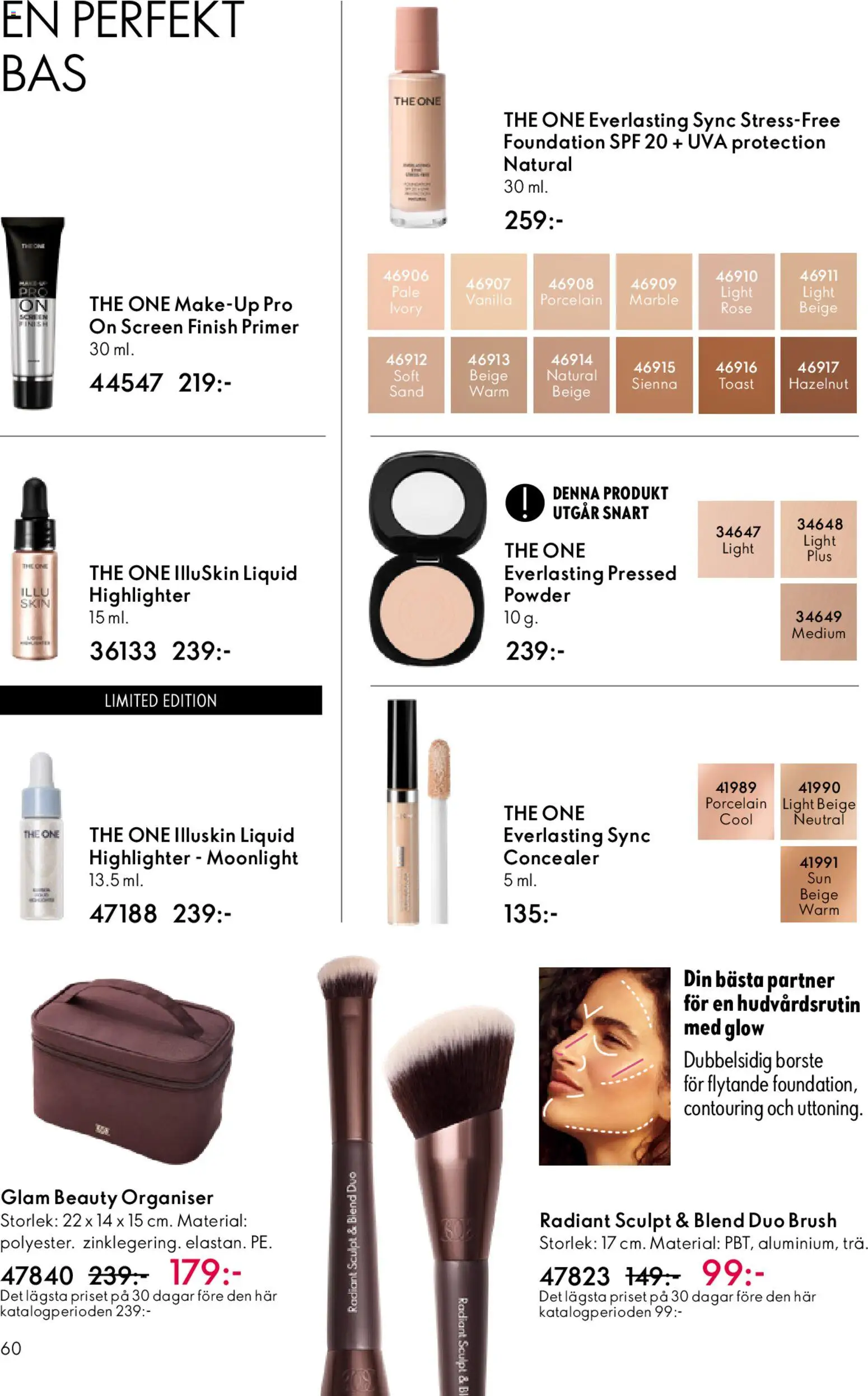Oriflame reklamblad aktuell från 18.02.2026 | Sida: 60 | Produkter: Concealer, Highlighter, Foundation, Primer