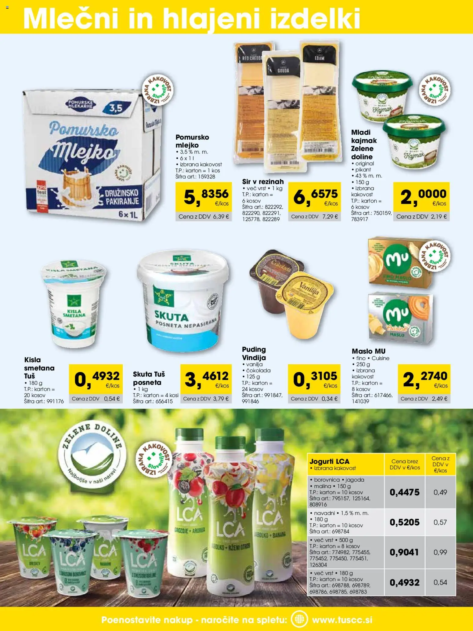 Novi Tuš katalog ponudbe – veljaven od 01.04.2026 | Stran: 4 | Izdelki: Kajmak, Kos, Maslo, Sir