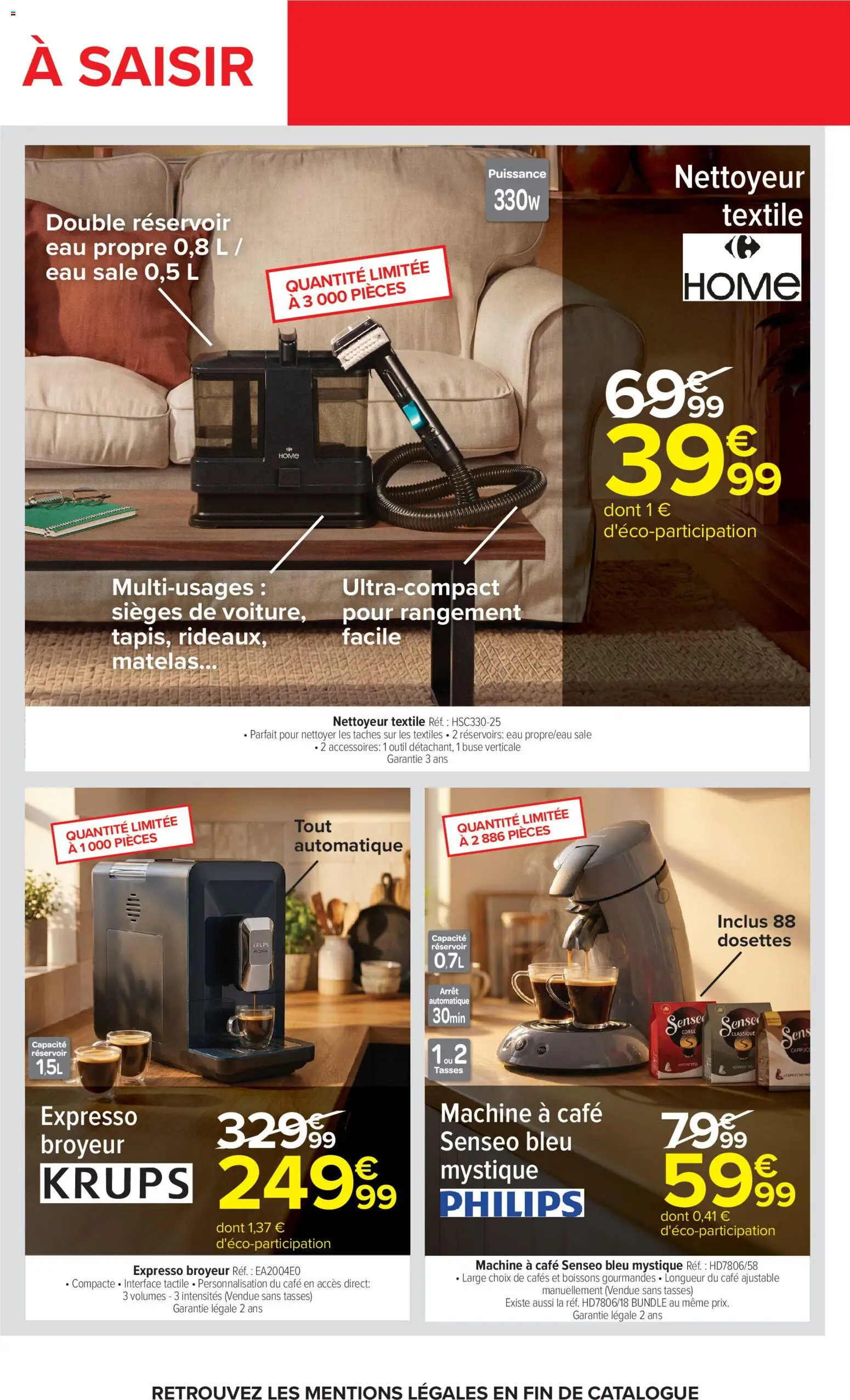 {H1} | Page: 71 | Produits: Senseo, Broyeur, Matelas, Tasses